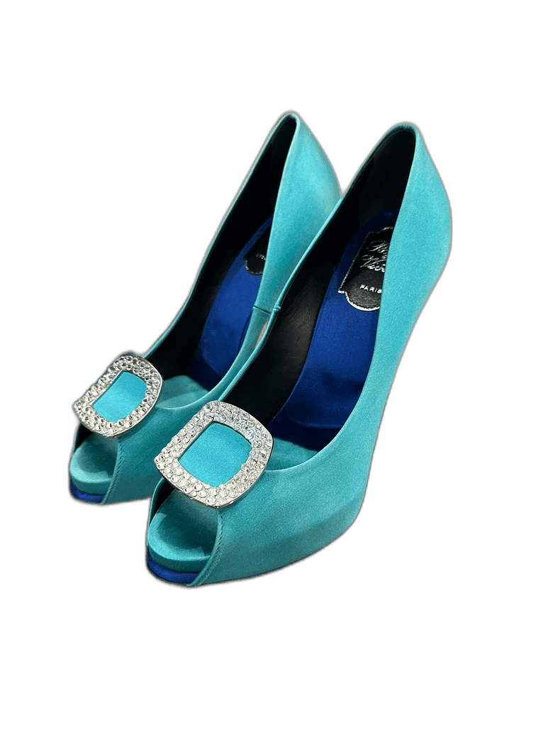Roger Vivier Peacock Green High Heel Sandals
