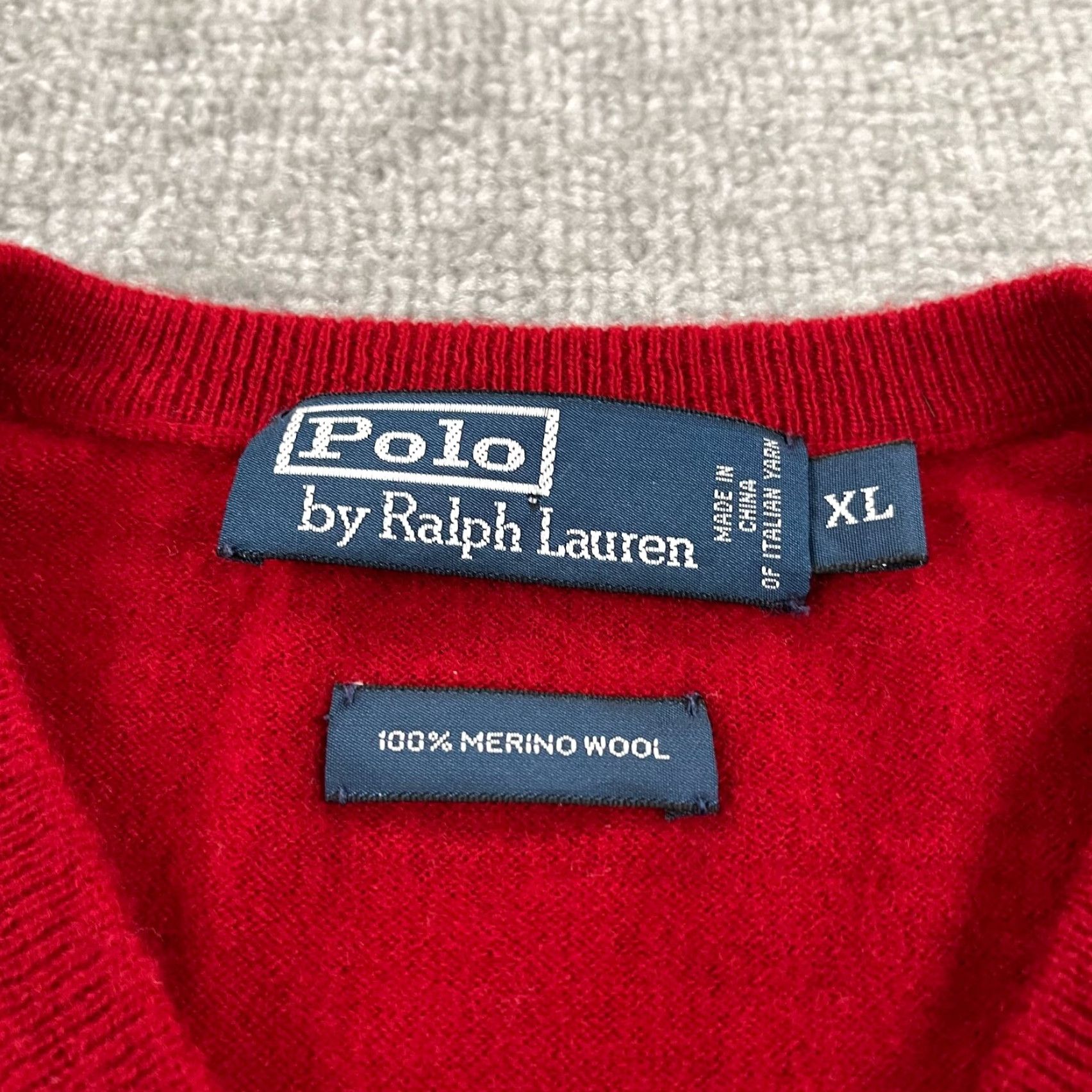 Polo Ralph Lauren Polo Ralph Lauren Sweater Mens XL Red Merino Wool V-Neck Pullover Jumper Preppy Size US XL / EU 56 / 4 - 2 Thumbnail