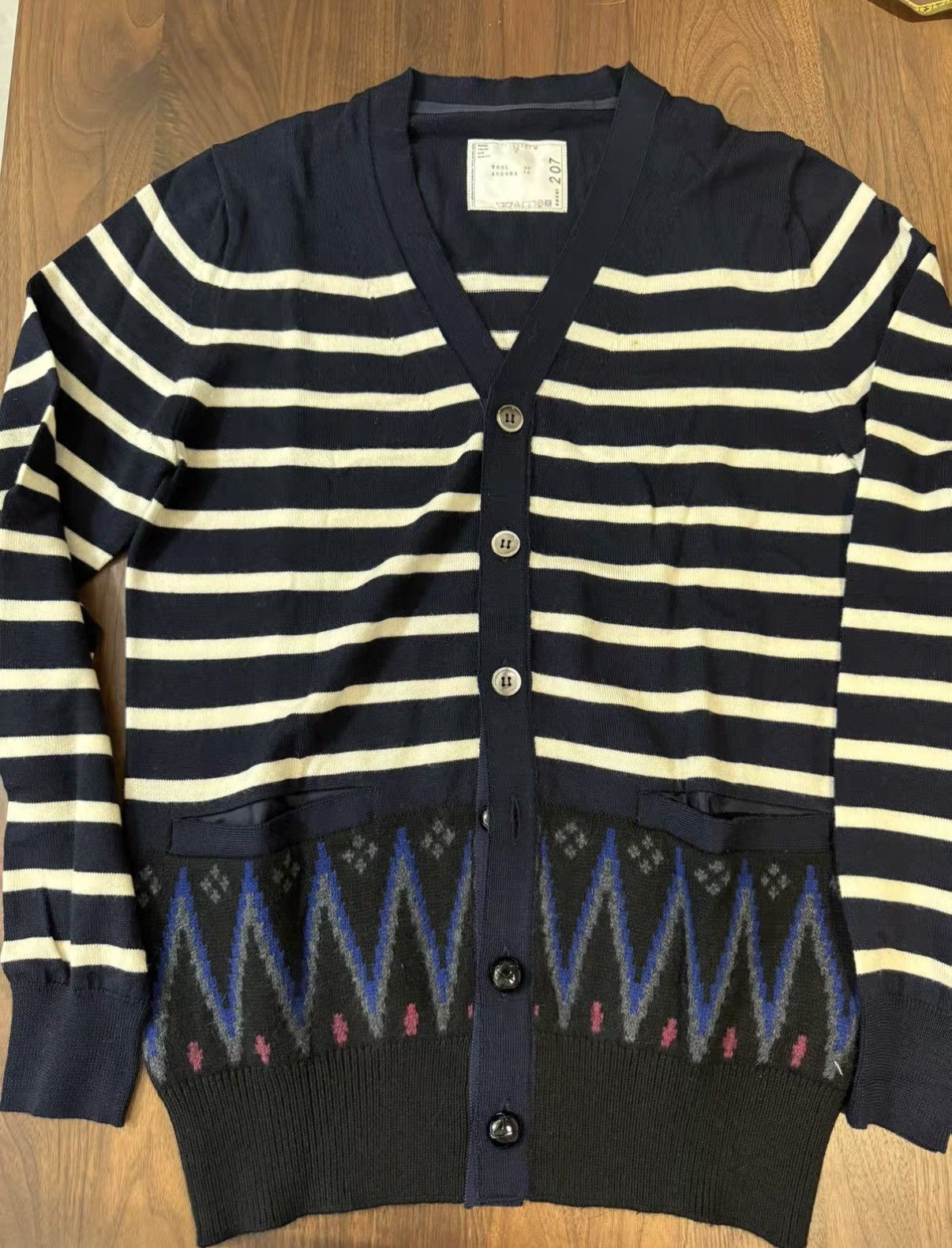 Sacai Sacai Patchwork Ethnic Knit Cardigan J34 Size US S / EU 44-46 / 1 - 1 Thumbnail