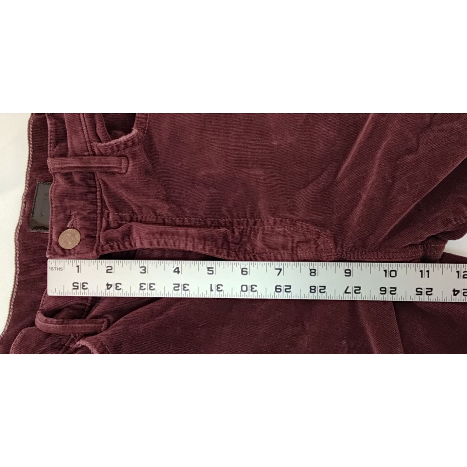 MOTHER Mother Hustler Corduroy Jeans Women's 27 Maroon Ankle Fray Size 27" / US 4 / IT 40 - 14 Thumbnail