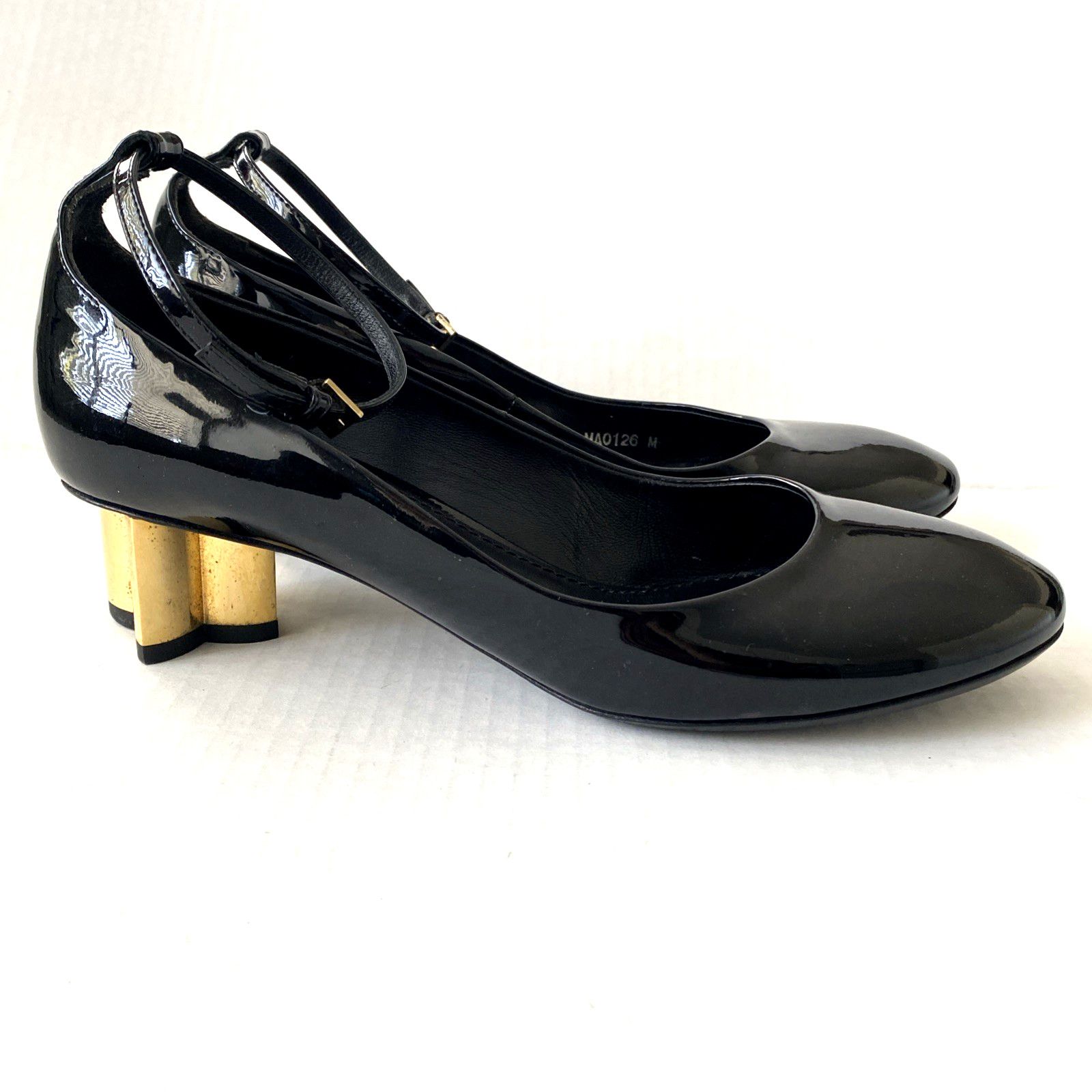 Louis Vuitton Louis Vuitton Night Bloom Pump Black Ankle Strap Flower Heel Size US 8 / IT 38 - 11 Thumbnail