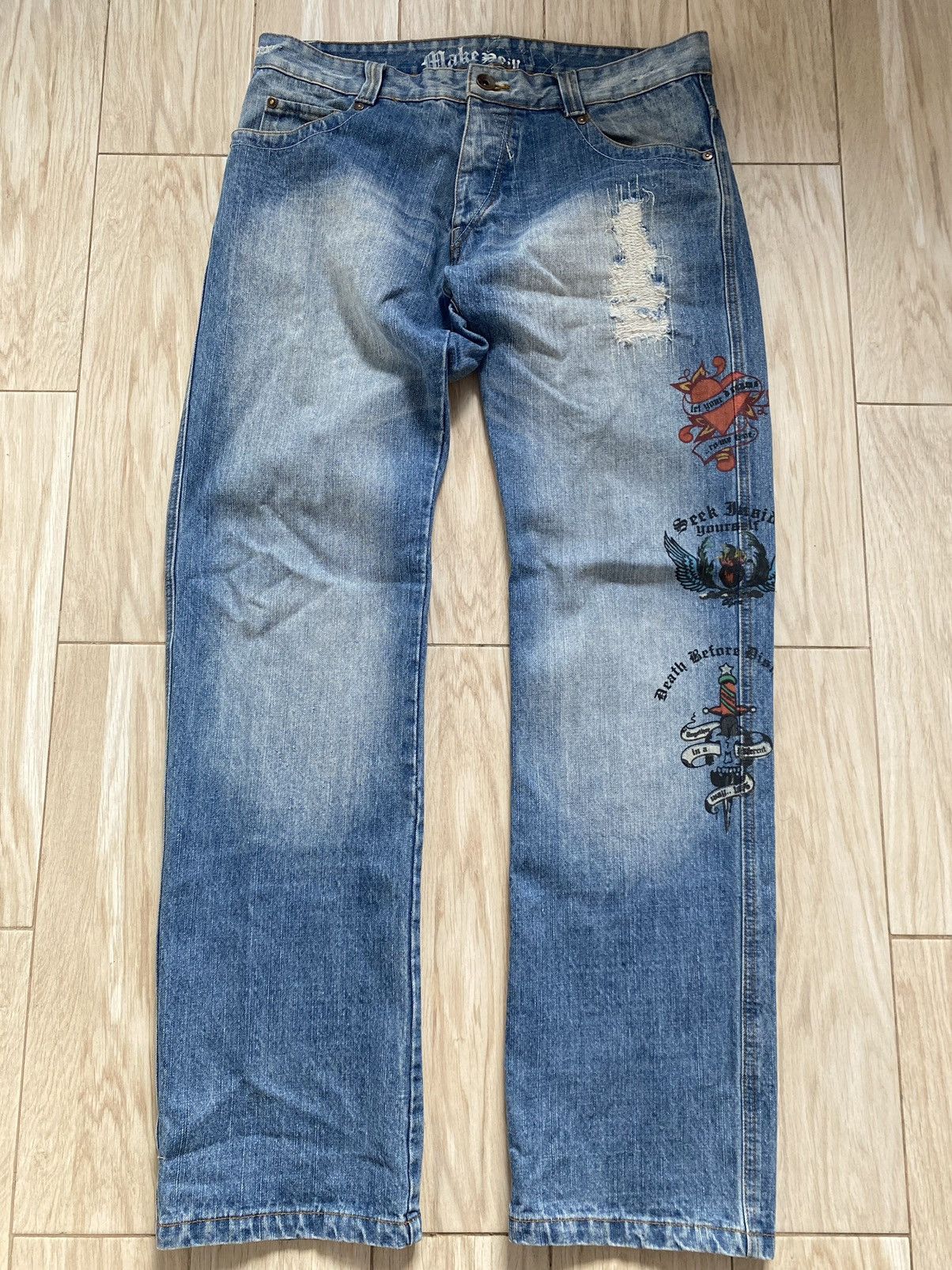 Japanese Brand Avant Garde Custom Wide Leg Jeans Size US 36 / EU 52 - 1 Thumbnail