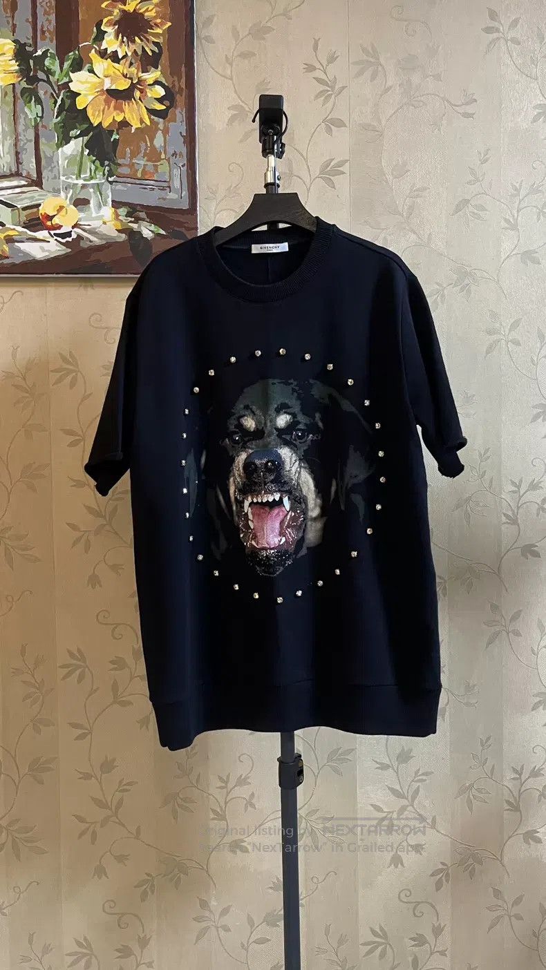 Givenchy Givenchy Black Dog Head Glitter Short Sleeve Sweater Size US M / EU 48-50 / 2 - 1 Thumbnail