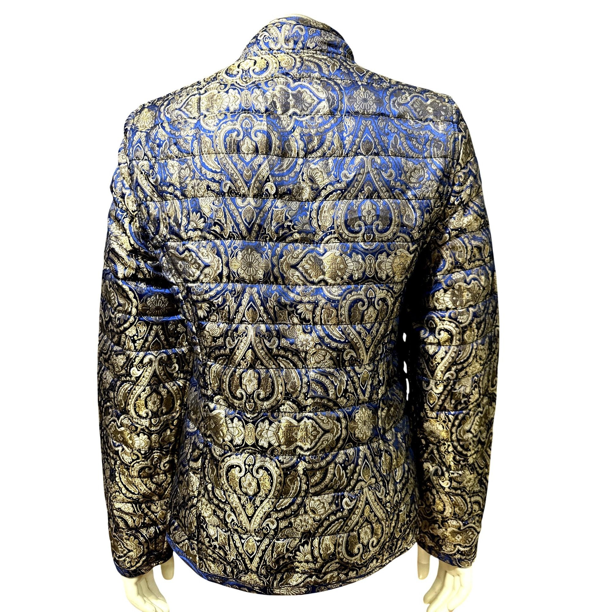Chicos Chicos Reversible Quilted Puffer Jacket Elegant Blue Gold Pa Size M / US 6-8 / IT 42-44 - 3 Thumbnail