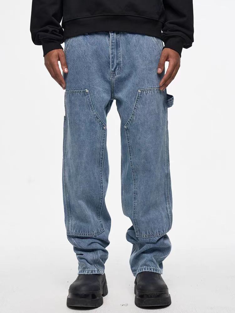 Japanese Brand × Jean High street washed and distressed straight leg jeans Size US 33 - 1 Thumbnail