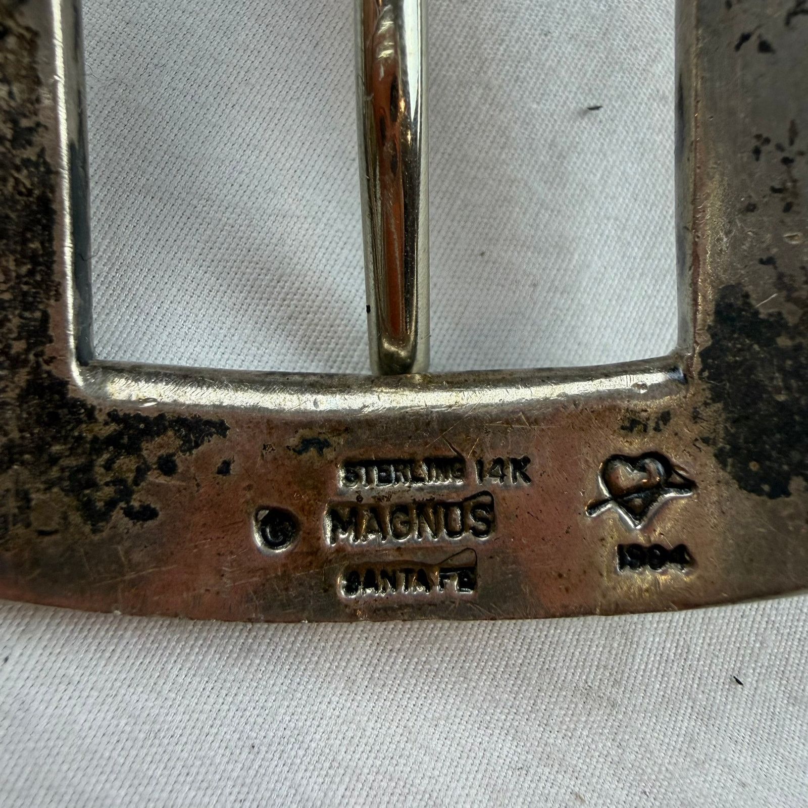 Other Douglas Magnus Santa Fe Sterling 14K Belt Buckle Set Size 42 - 2 Thumbnail