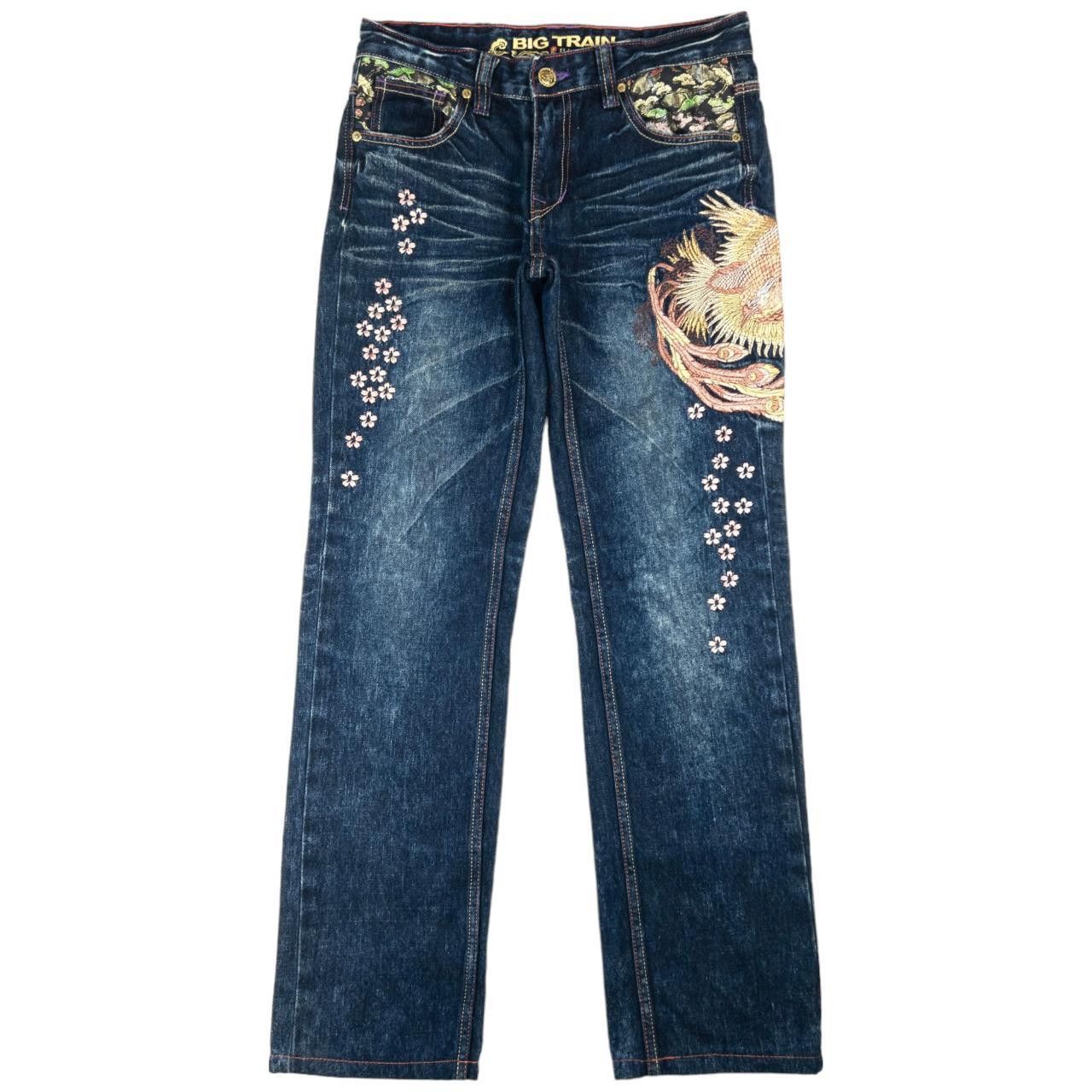 Other Vintage Big Train Japanese Embroidered Denim Jeans Size W31 Size 31" - 2 Thumbnail