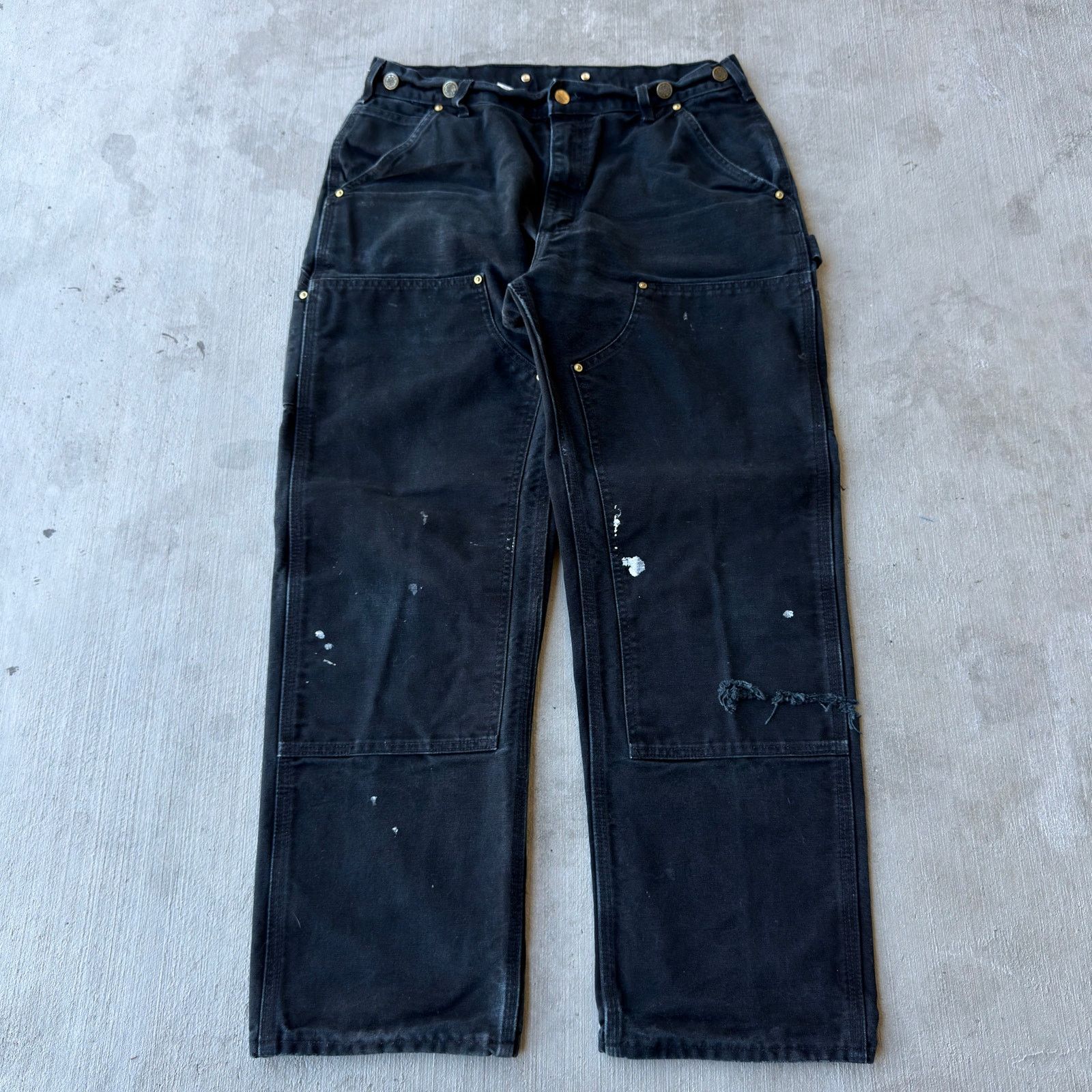 Carhartt × Vintage Carhartt black double knee work wear carpenter pants Size US 32 / EU 48 - 1 Thumbnail