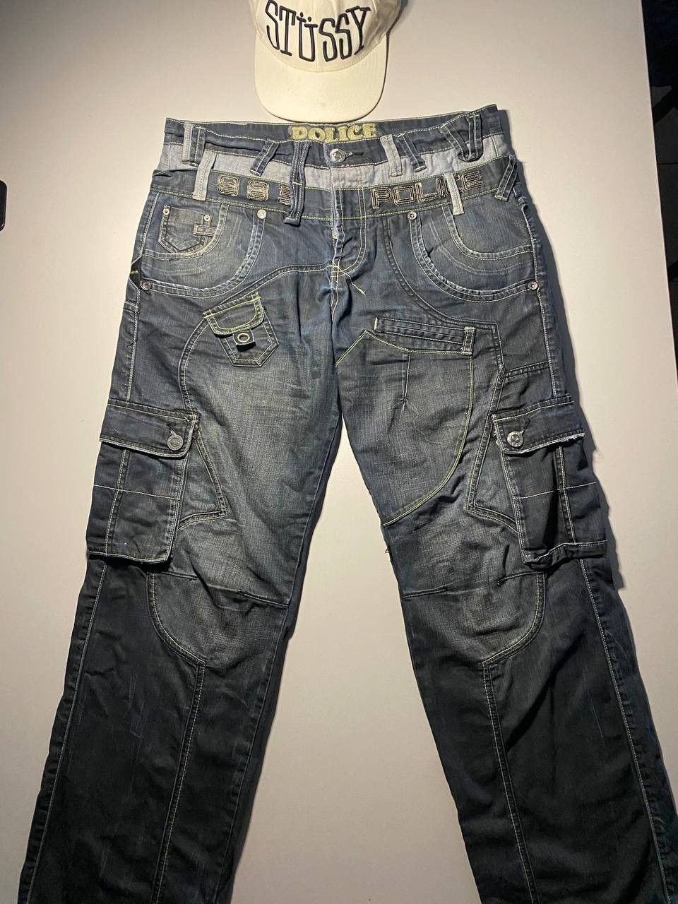 Japanese Brand Police 883 Rare Baggy Y2k Multipocket Cargo Pants Size US 34 / EU 50 - 2 Thumbnail