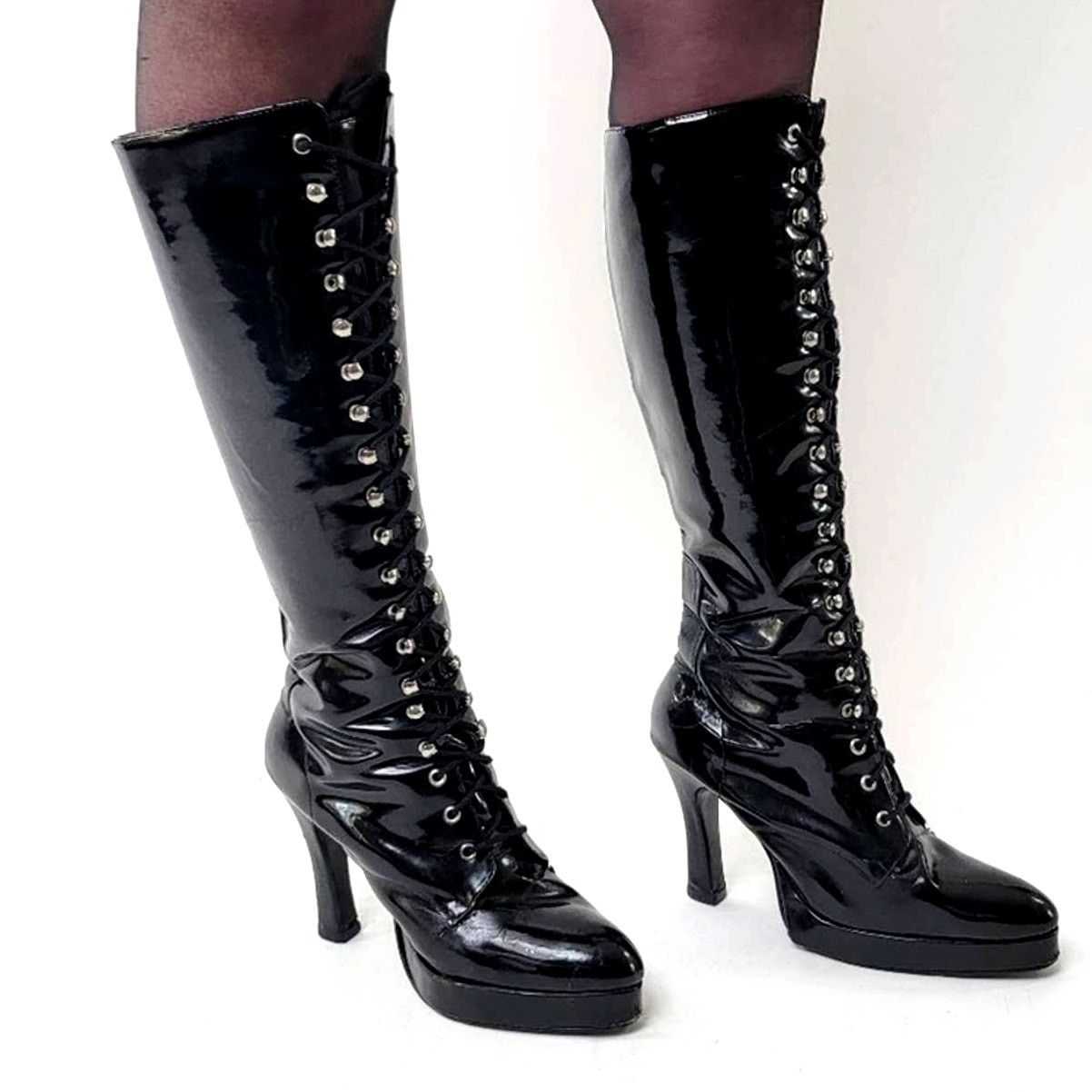 Vintage Vintage 90s Morbid Threads Goth Heel Platform Dancer Boots Size US 9 / IT 39 - 6 Thumbnail