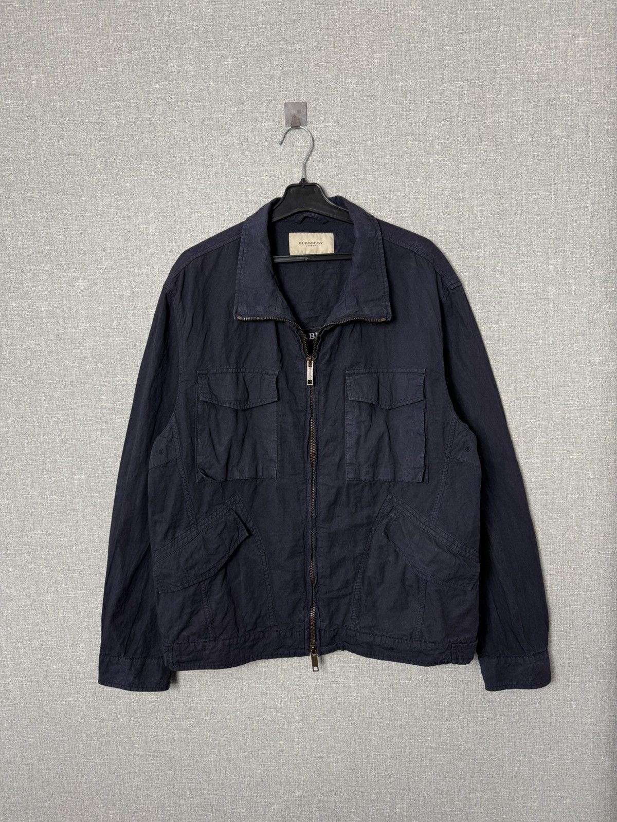 Burberry Burberry London Navy Cotton & Metal Utility Jacket Size L Size US L / EU 52-54 / 3 - 1 Thumbnail