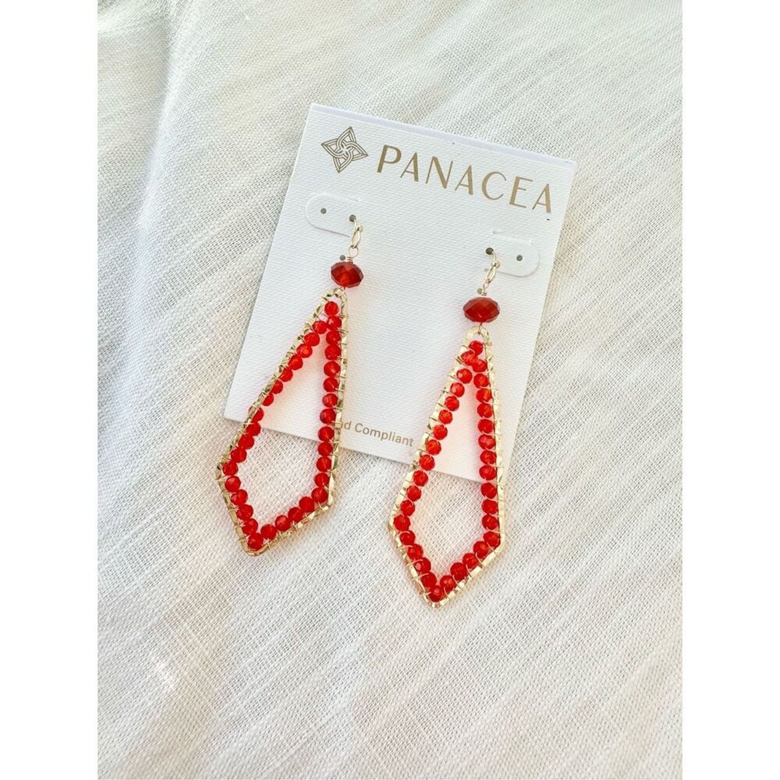 Nordstrom Panacea Red Beaded Dangle Boho Earrings Size ONE SIZE - 3 Thumbnail