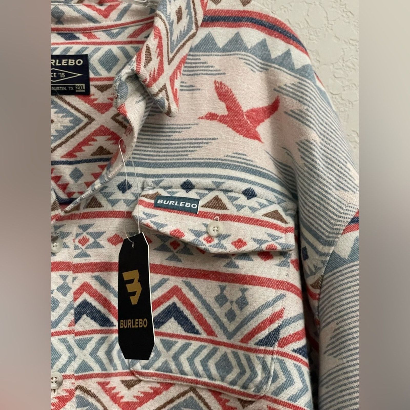 Other Burlebo Heavyweight Flannel Shirt Flying Duck Aztec Men 2XL Size US XXL / EU 58 / 5 - 3 Thumbnail