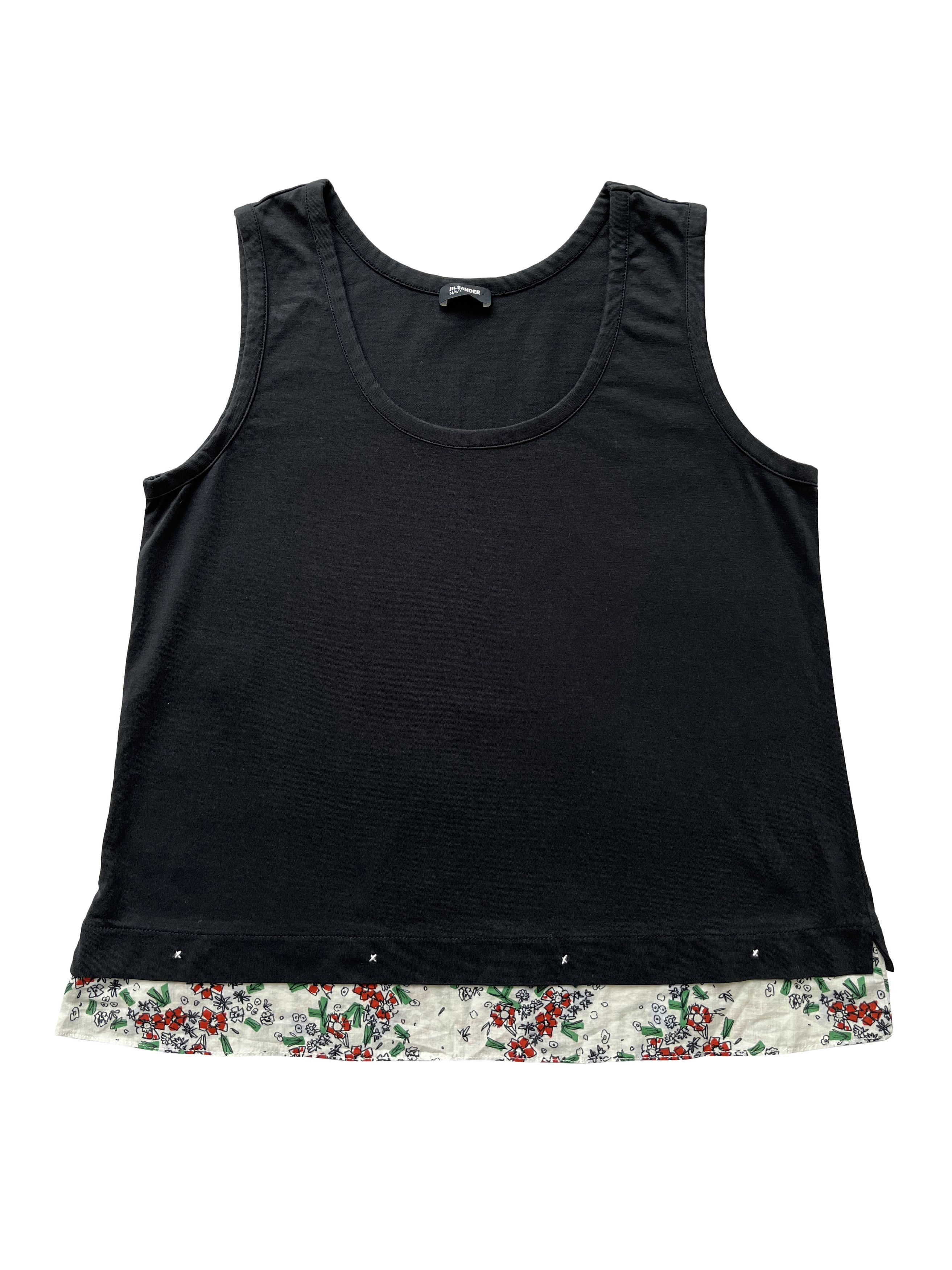 Jil Sander ⚡️QUICK SALE⚡️Jil Sander Navy Tank with Floral Hem Size S / US 4 / IT 40 - 1 Thumbnail