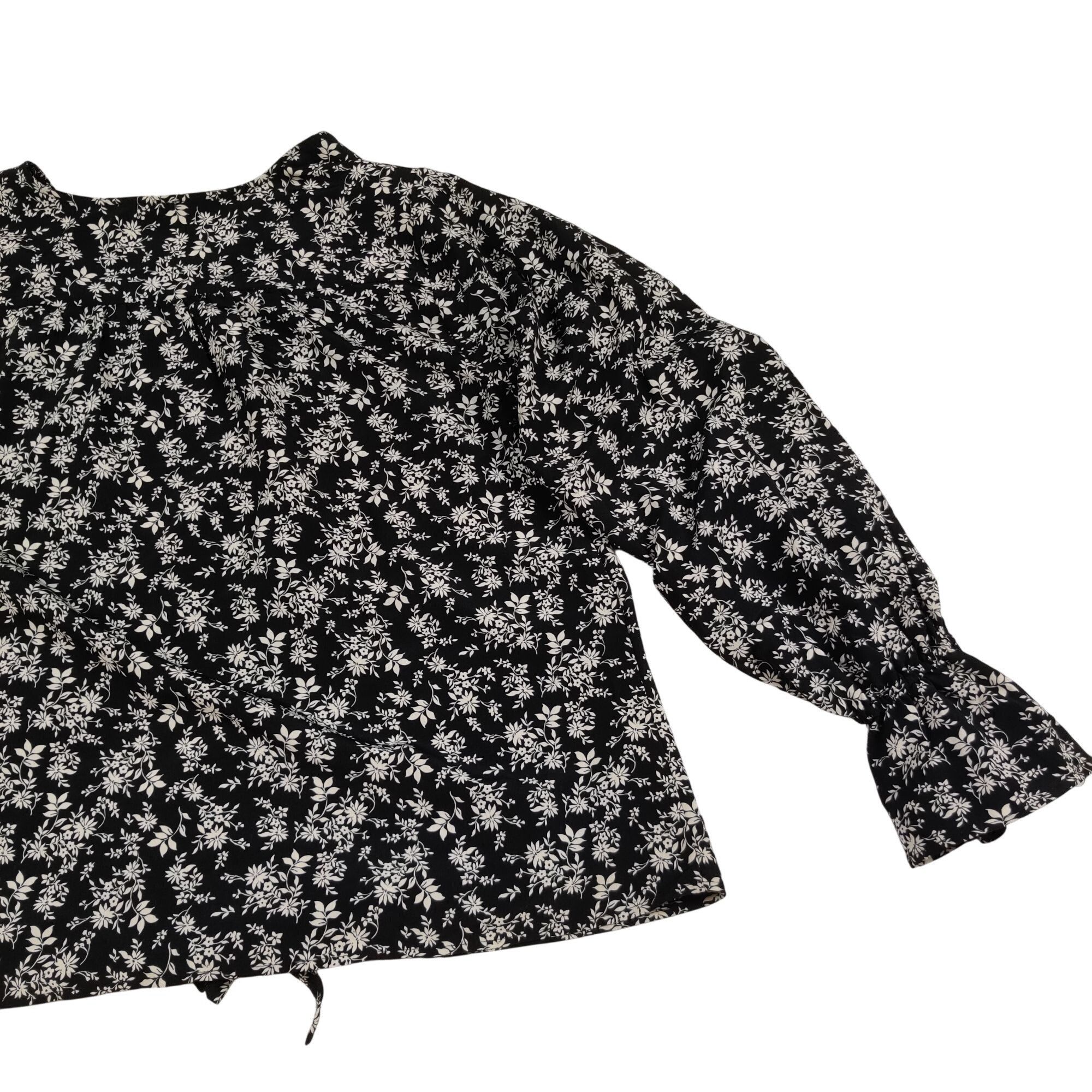 Other Sandy & Sid Floral Fairy Grunge Top M Black Button Up Whimsy Size M / US 6-8 / IT 42-44 - 6 Thumbnail