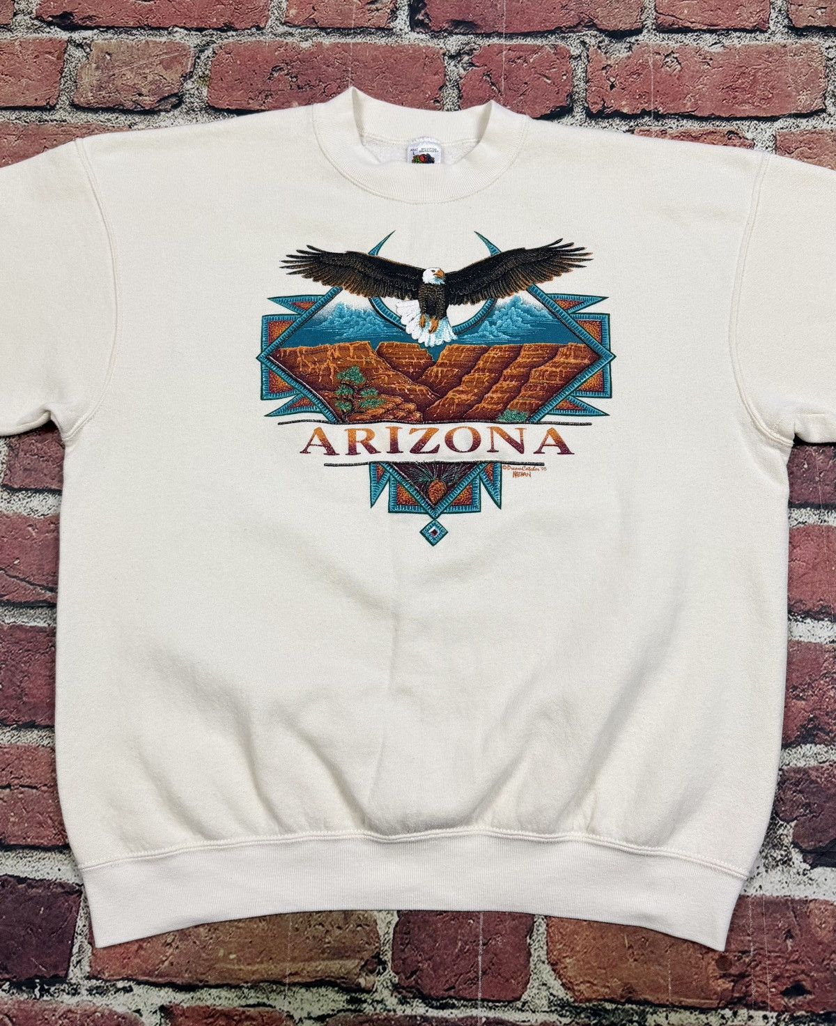 Fruit Of The Loom Vintage Arizona Grand Canyon Bald Eagle Sweatshirt Native Size US L / EU 52-54 / 3 - 3 Thumbnail