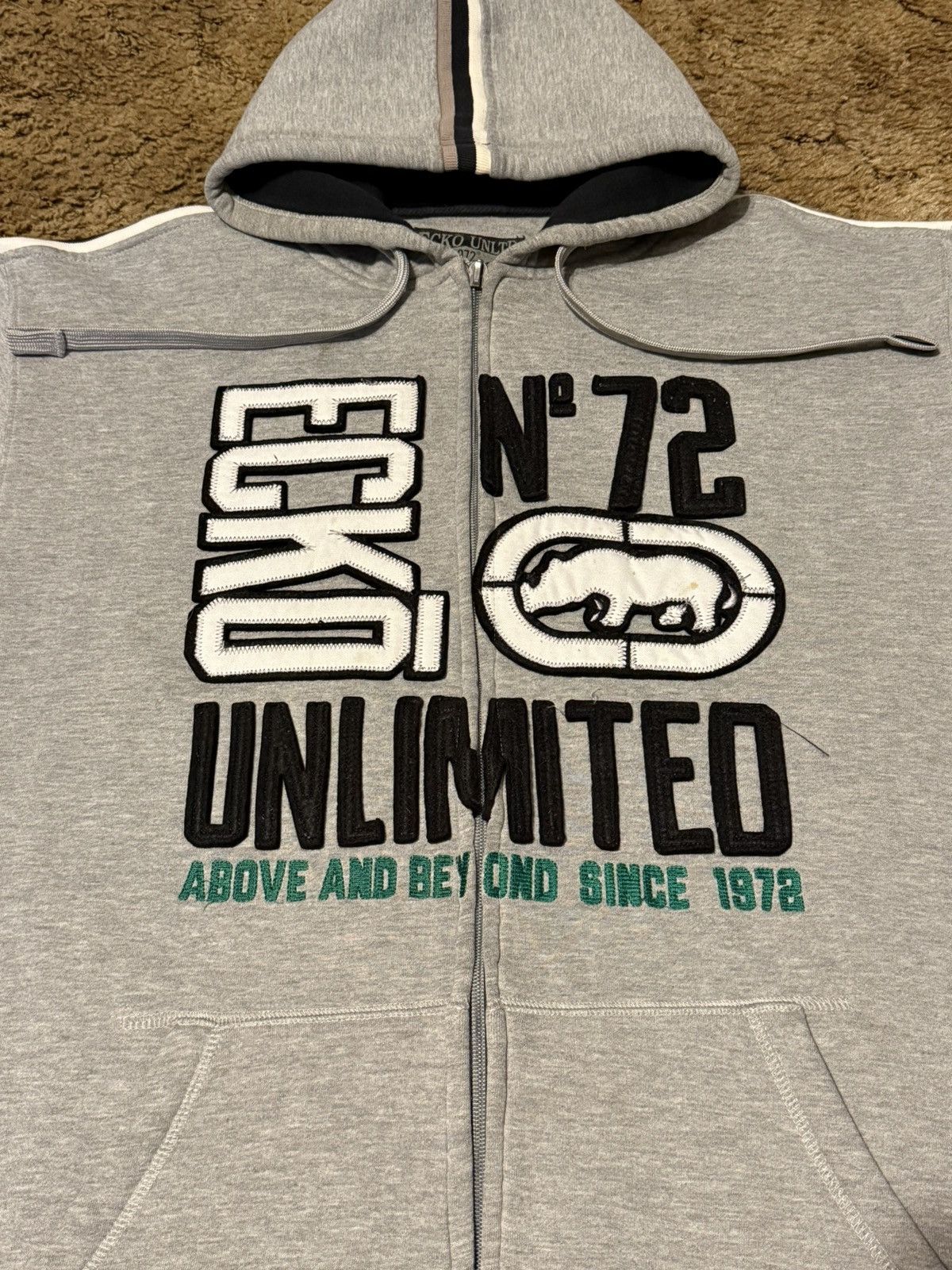 Ecko Unltd. Vintage Y2K Ecko UNLTD Full Zip Up Hoodie Grey XLarge Size US XL / EU 56 / 4 - 4 Thumbnail