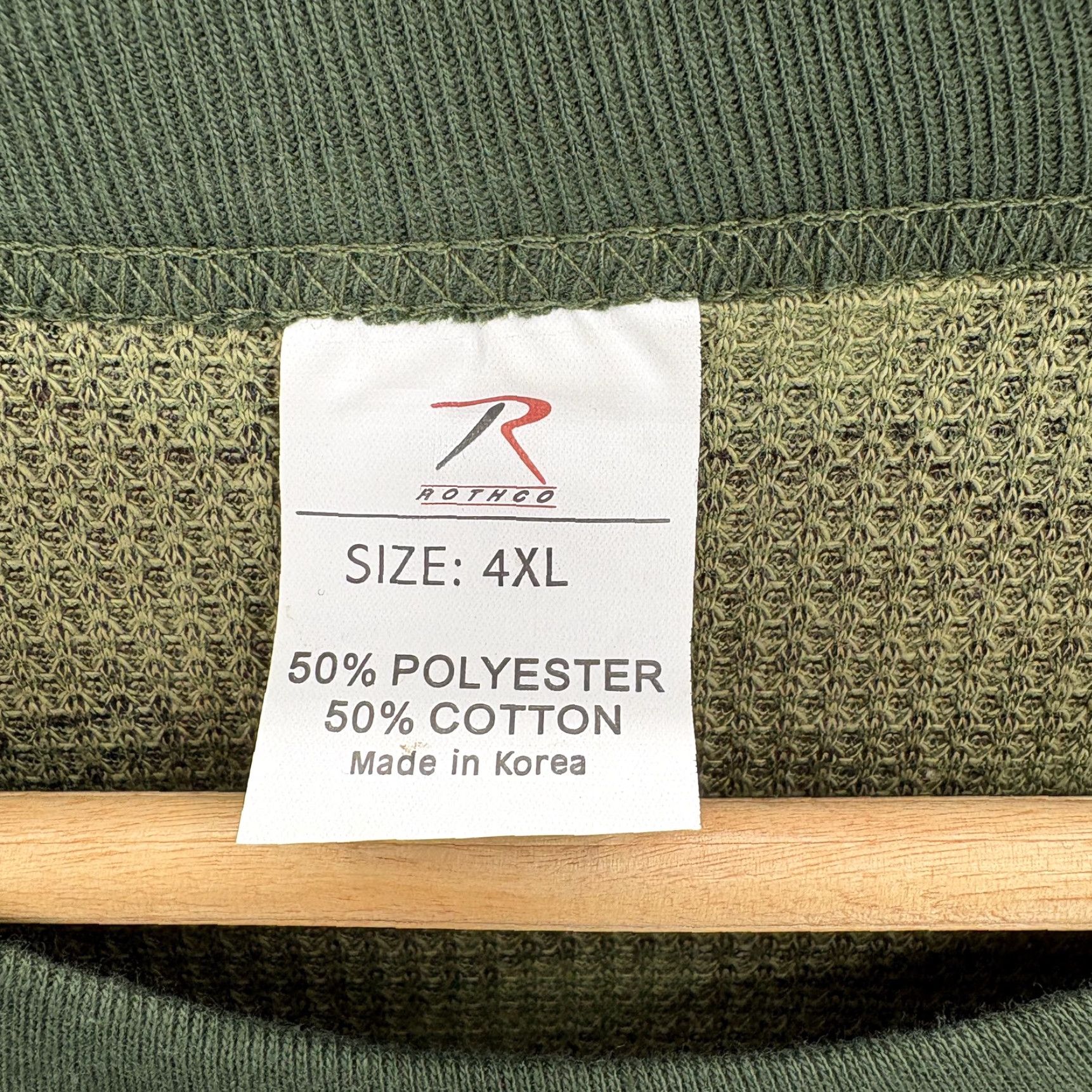 Rothco VINTAGE Rothco Shirt Mens 4XL Green Camo Thermal Long Sleeve Crew Neck Military Rugged Size US XXL / EU 58 / 5 - 4 Thumbnail