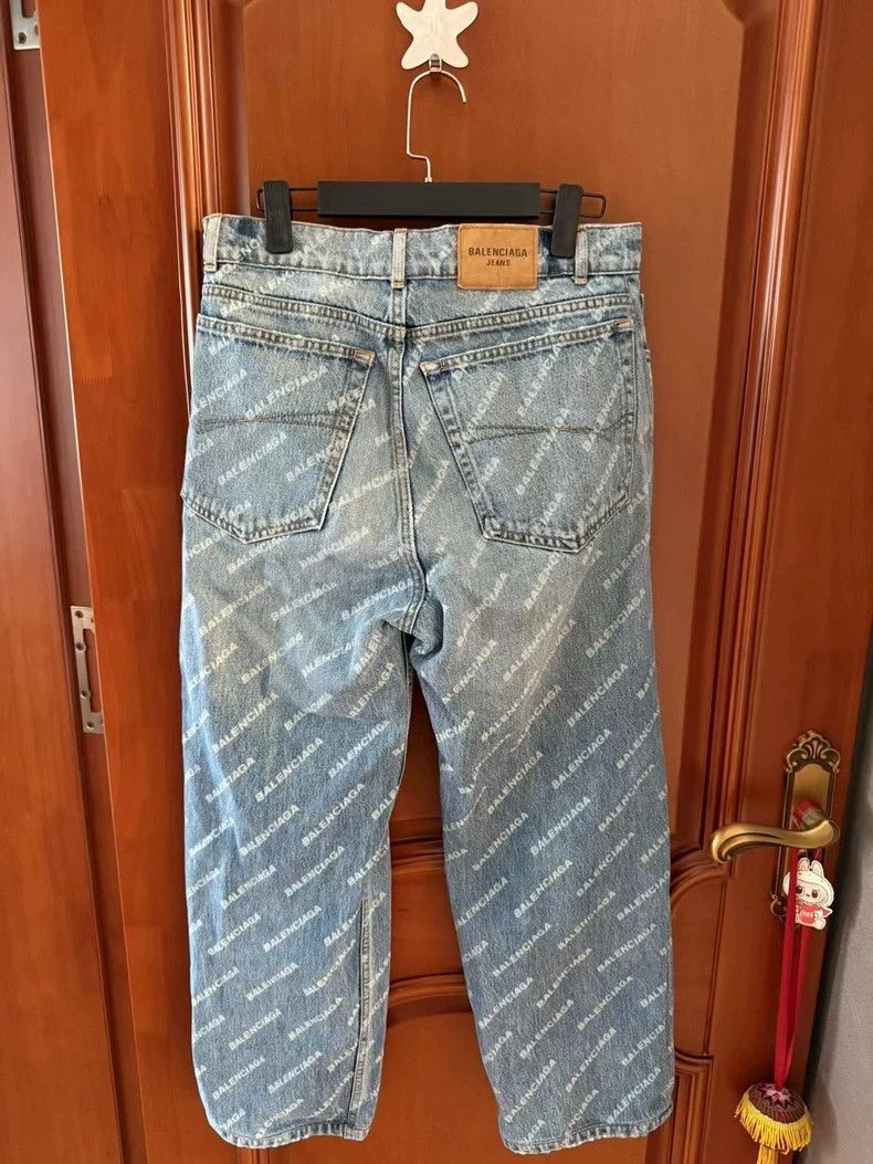 Balenciaga Balenciaga size S Full logo denim pants Size US 27 - 2 Thumbnail
