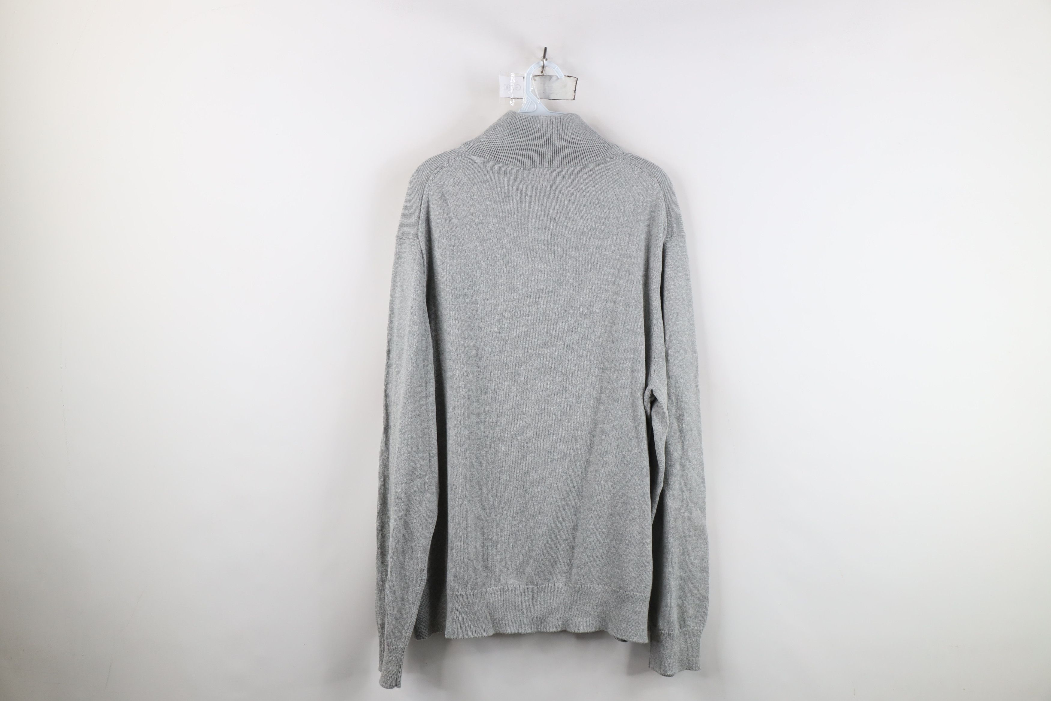 J.Crew New J Crew Cotton Ribbed Knit Half Zip Pullover Sweater Gray Size US XXL / EU 58 / 5 - 11 Thumbnail