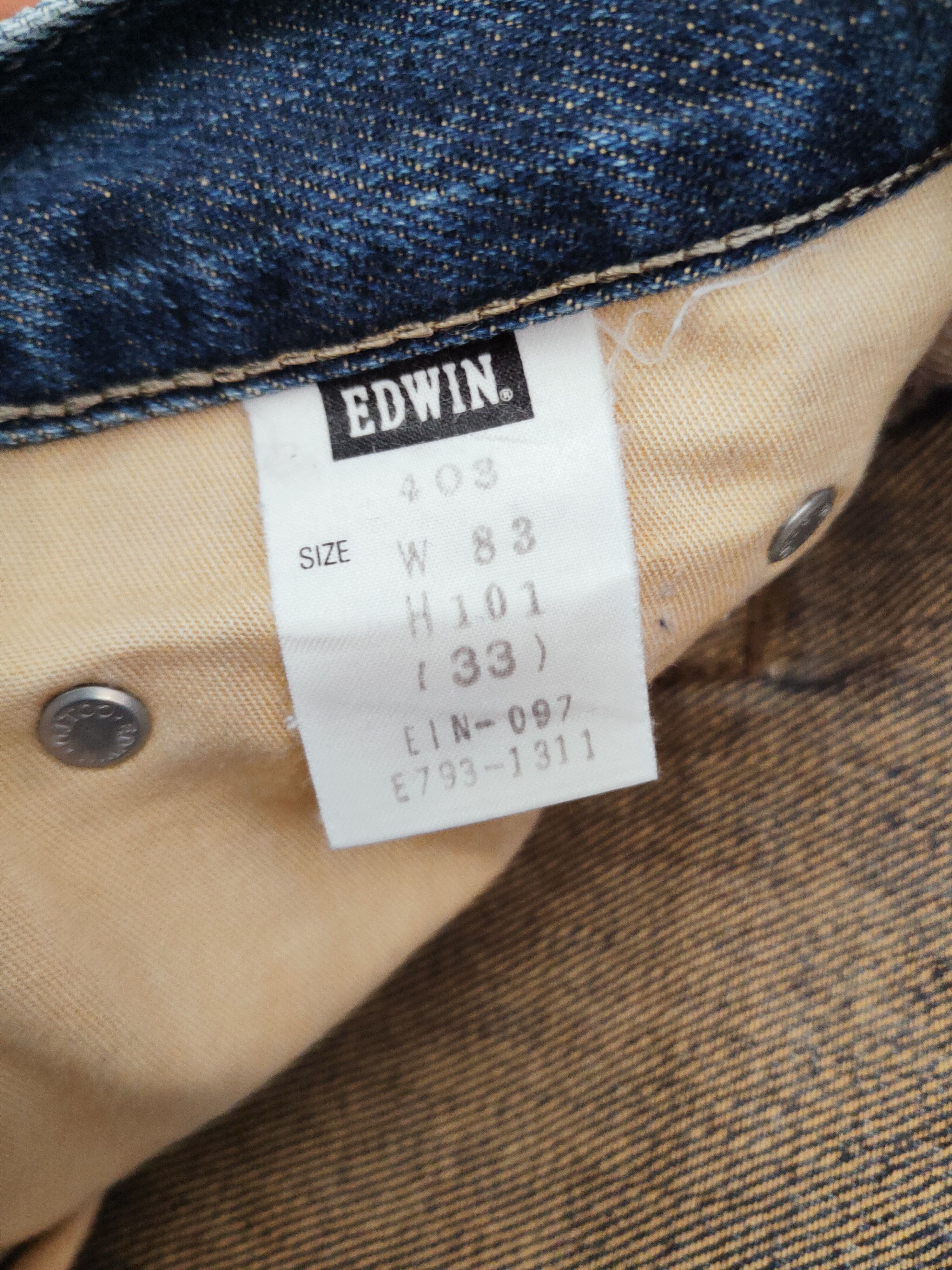 Edwin Edwin Dark Blue Distressed Ripped Jeans #S2653 Size US 33 - 16 Thumbnail