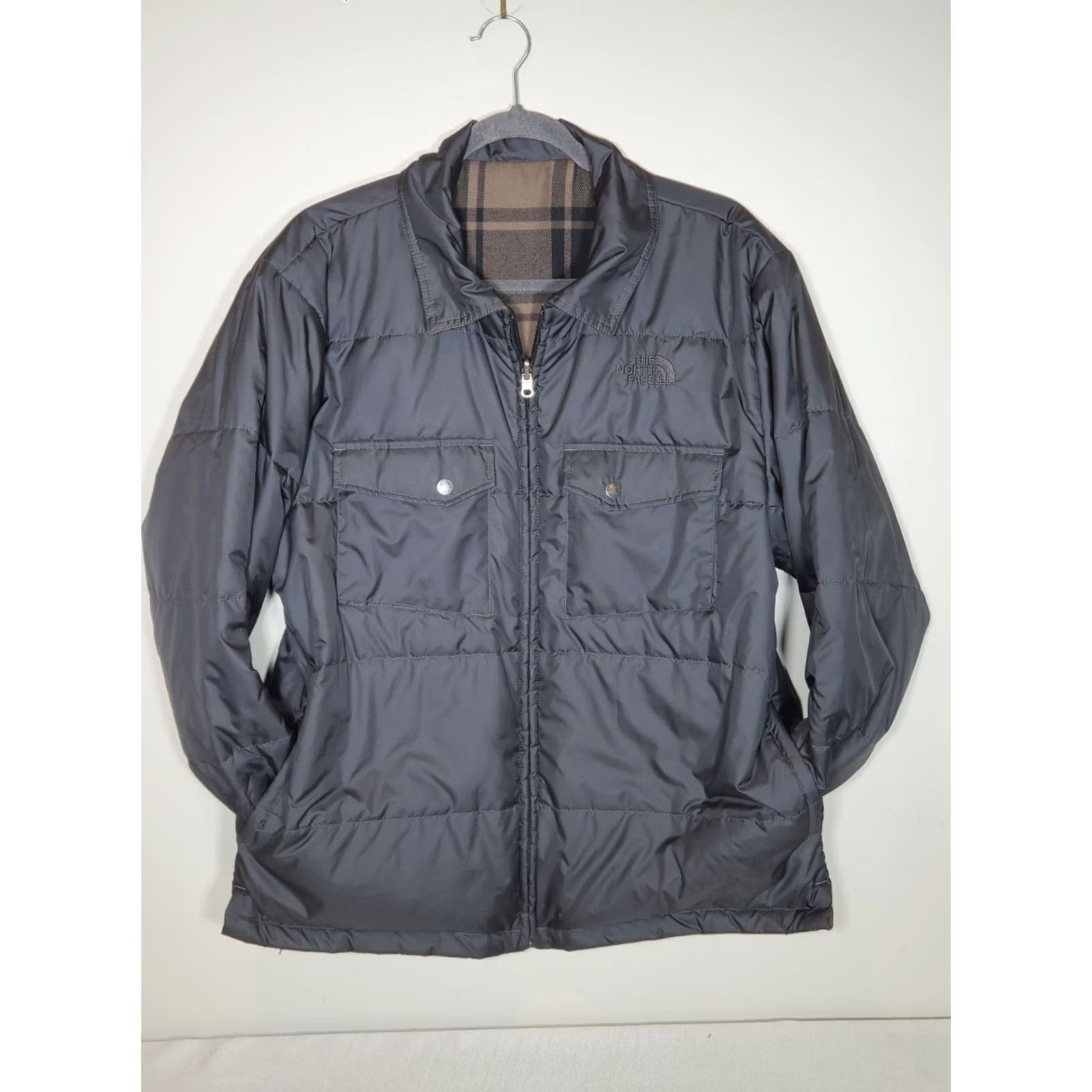 The North Face The North Face Reversible Full Zip Jacket Black / Brown Plaid Men's L Size US L / EU 52-54 / 3 - 3 Thumbnail
