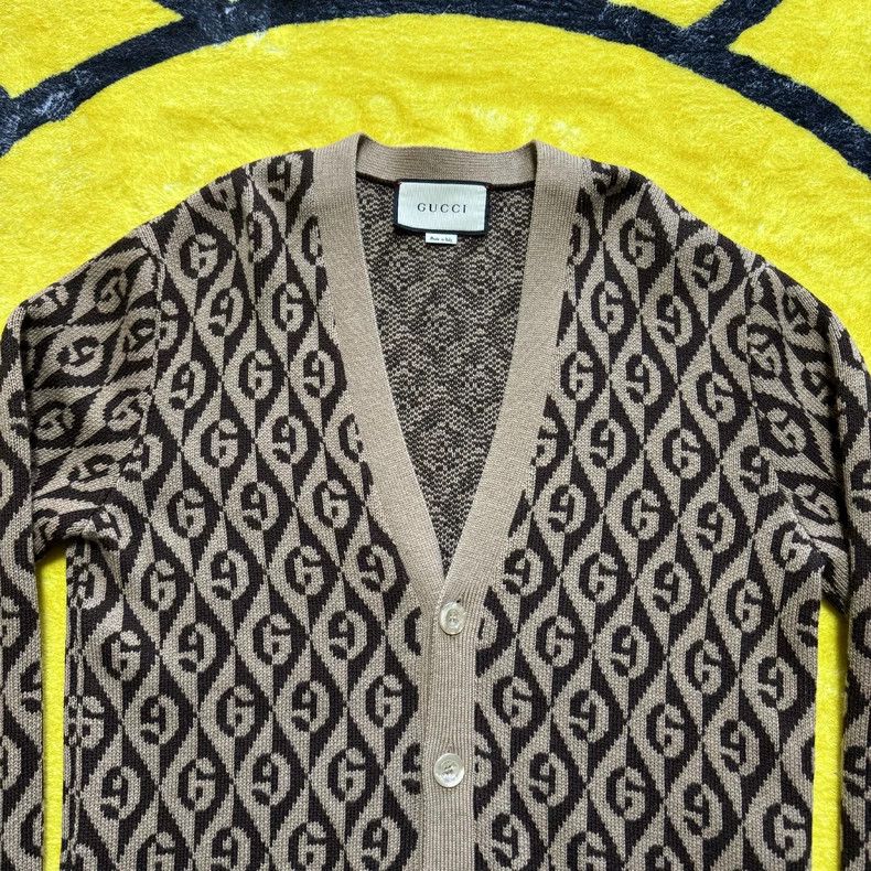Gucci GucciFull-print G diamond pattern button wool sweater long Size US XS / EU 42 / 0 - 2 Thumbnail