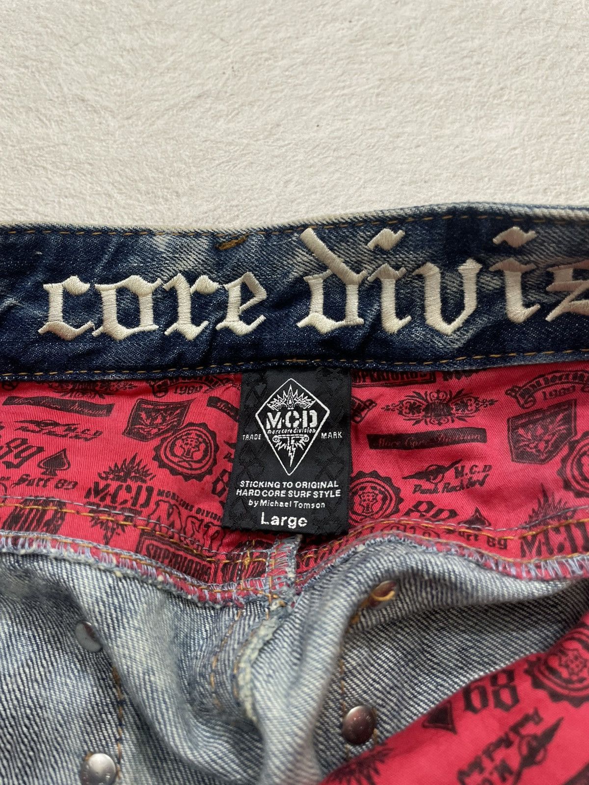 Hysteric Glamour 2000s MCD Acid Wash Vintage Embroidered Y2K Size US 32 / EU 48 - 6 Thumbnail