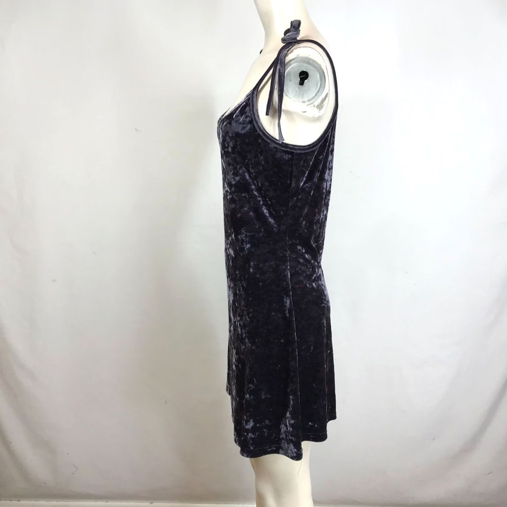 AQUA AQUA BLUES Slip Dress Womens Large Purple Spaghetti Strap Velour Y2K Size L / US 10 / IT 46 - 6 Thumbnail