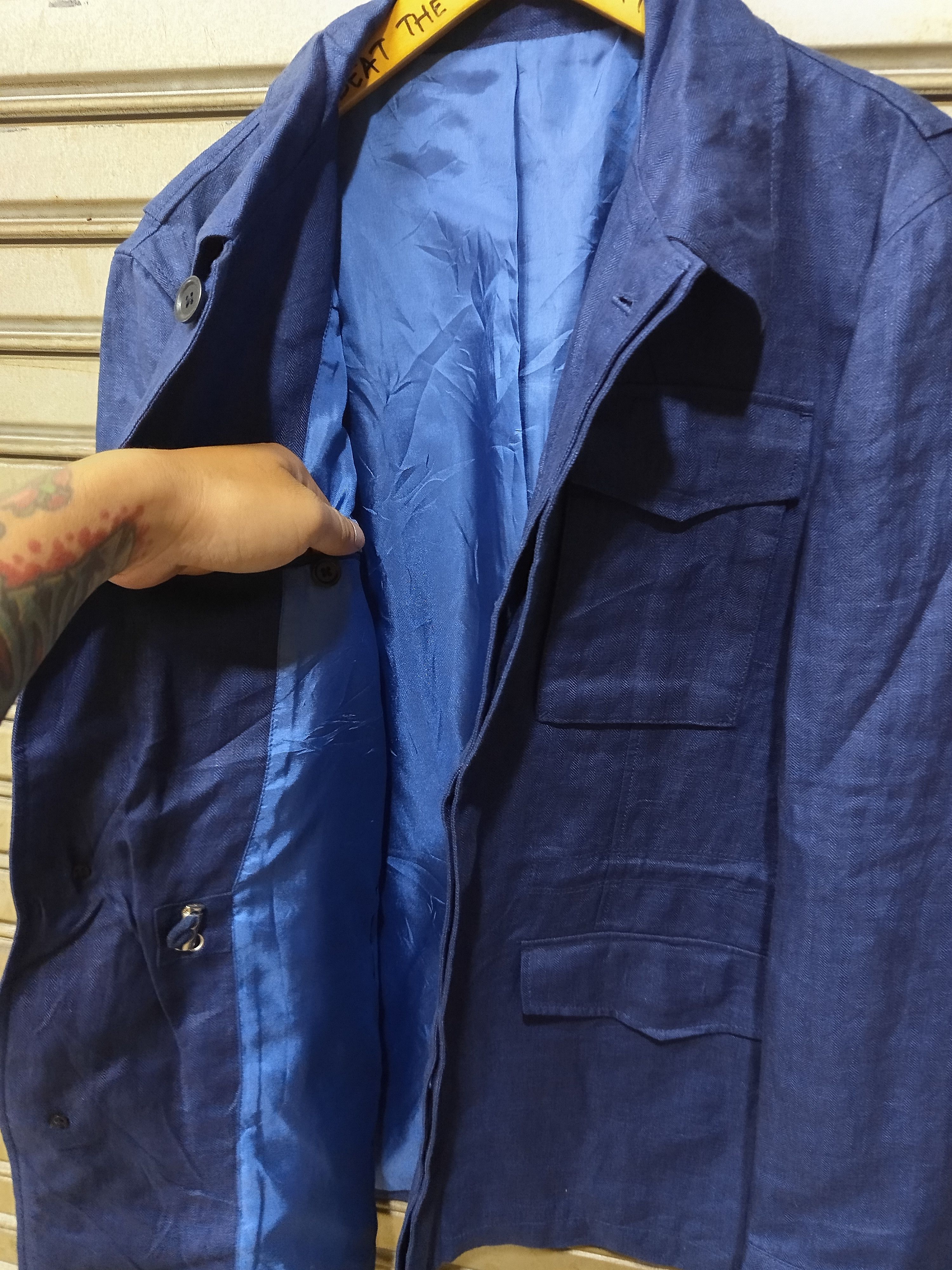 Vintage Korean Herringbone Utility Jacket Size US L / EU 52-54 / 3 - 8 Thumbnail