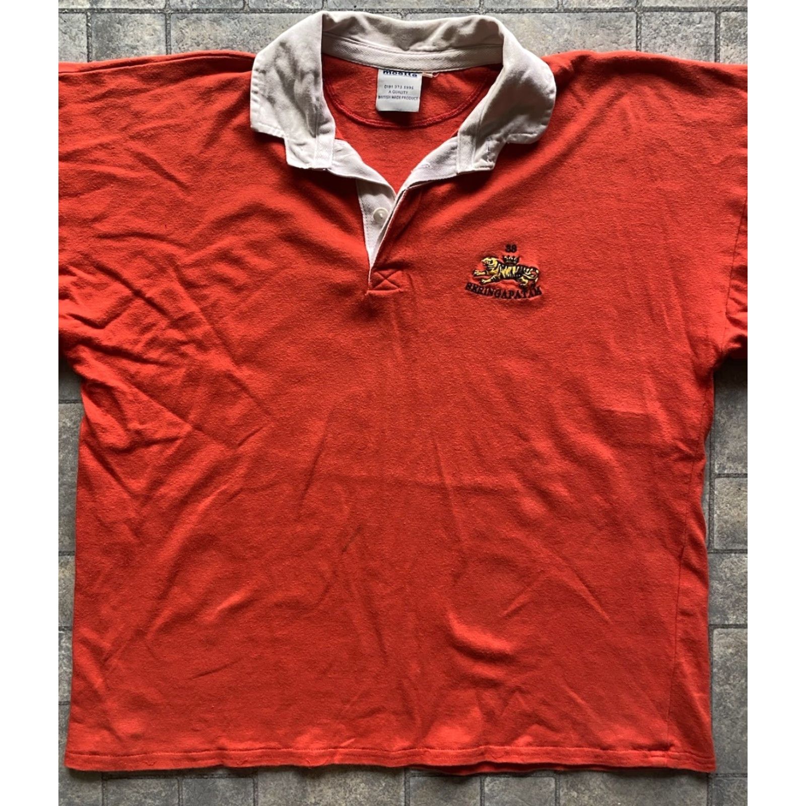 Vintage Moette Rugby Style Shirt Men’s XL Long Sleeve Polo Orange Flaws Wear Seringapatam Size US XL / EU 56 / 4 - 2 Thumbnail