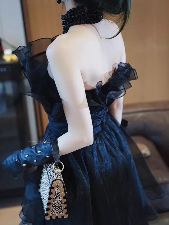 Other Victor Costa Vintage 80s Black Tulle Cocktail Dress Size 6 Size M / US 6-8 / IT 42-44 - 5 Thumbnail