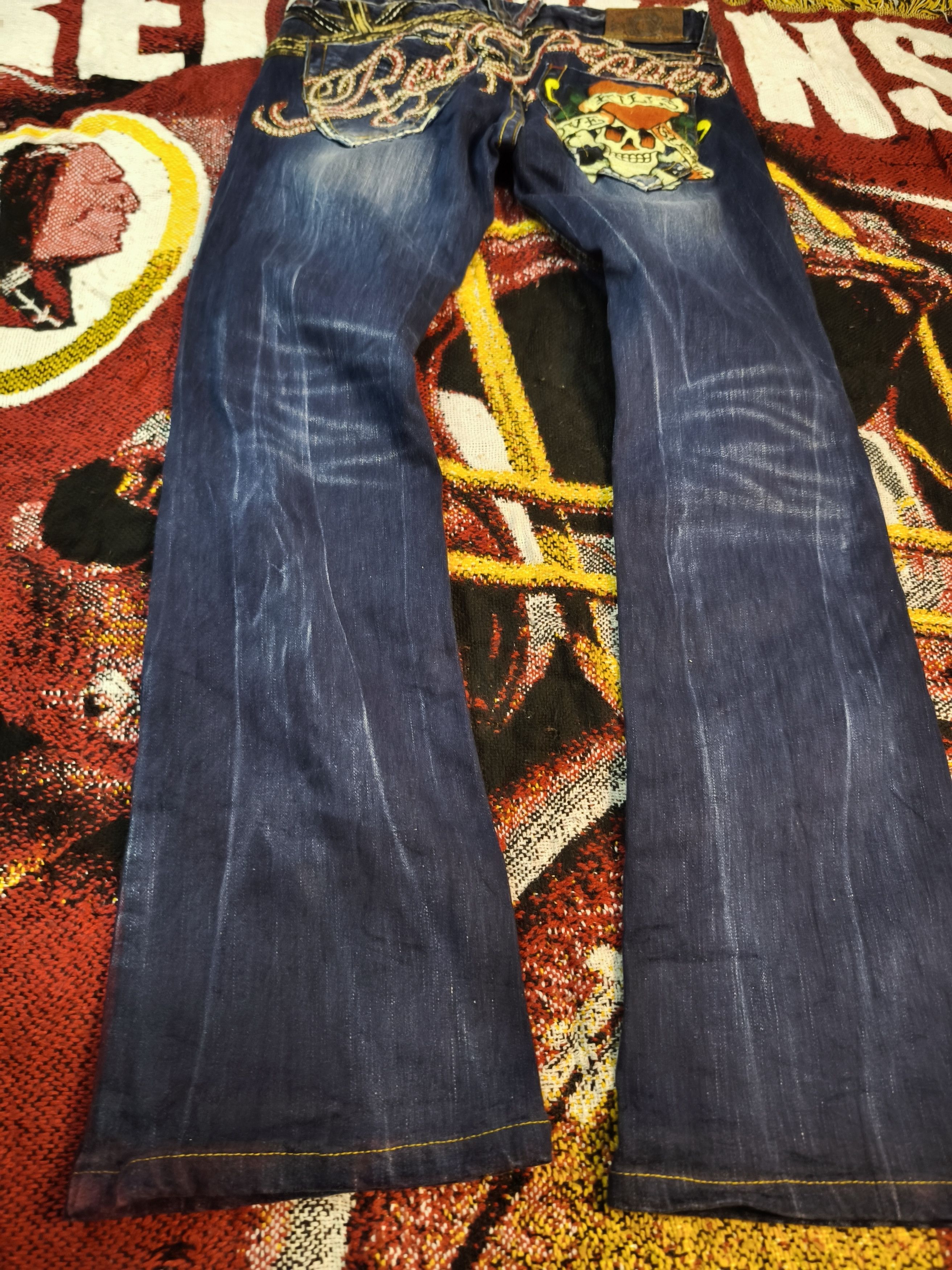 Ed Hardy Rare Piece!! Ed Hardy x Dr Pepper Embroidered Jeans Size US 31 - 2 Thumbnail