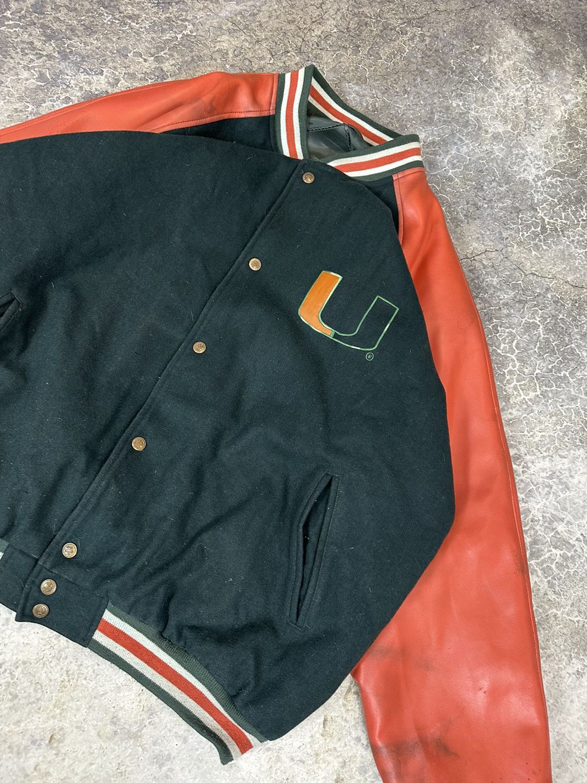 Vintage Vintage Miami U Varsity Jacket Size US XL / EU 56 / 4 - 2 Thumbnail