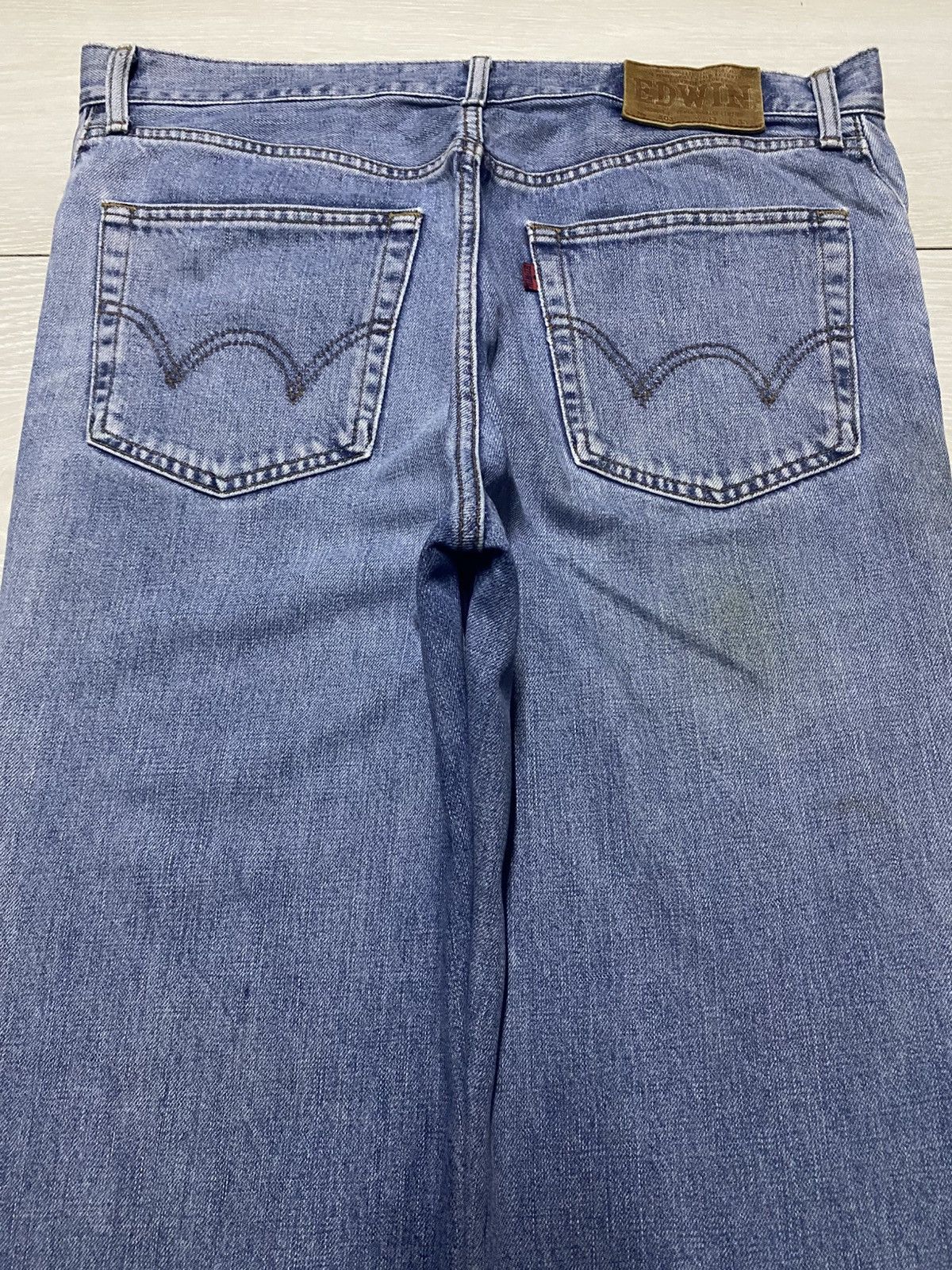 Edwin Vintage Edwin 503 Faded Wash Patches Distressed Loose Jeans Size US 35 - 4 Thumbnail