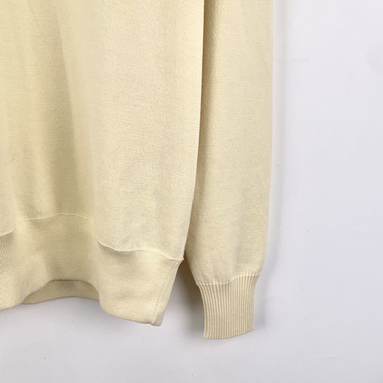 Loro Piana Loro Piana Beige Wool Lapel Long Sleeve Knit Sweater K26WX Size US L / EU 52-54 / 3 - 4 Thumbnail