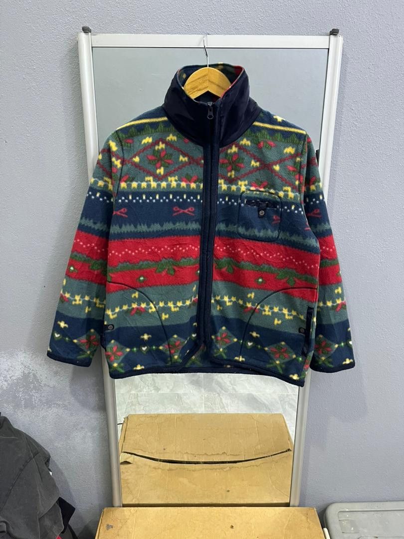 Japanese Brand Japanese Vintage Patterned Fleece Zip Up Jacket Size US S / EU 44-46 / 1 - 1 Thumbnail