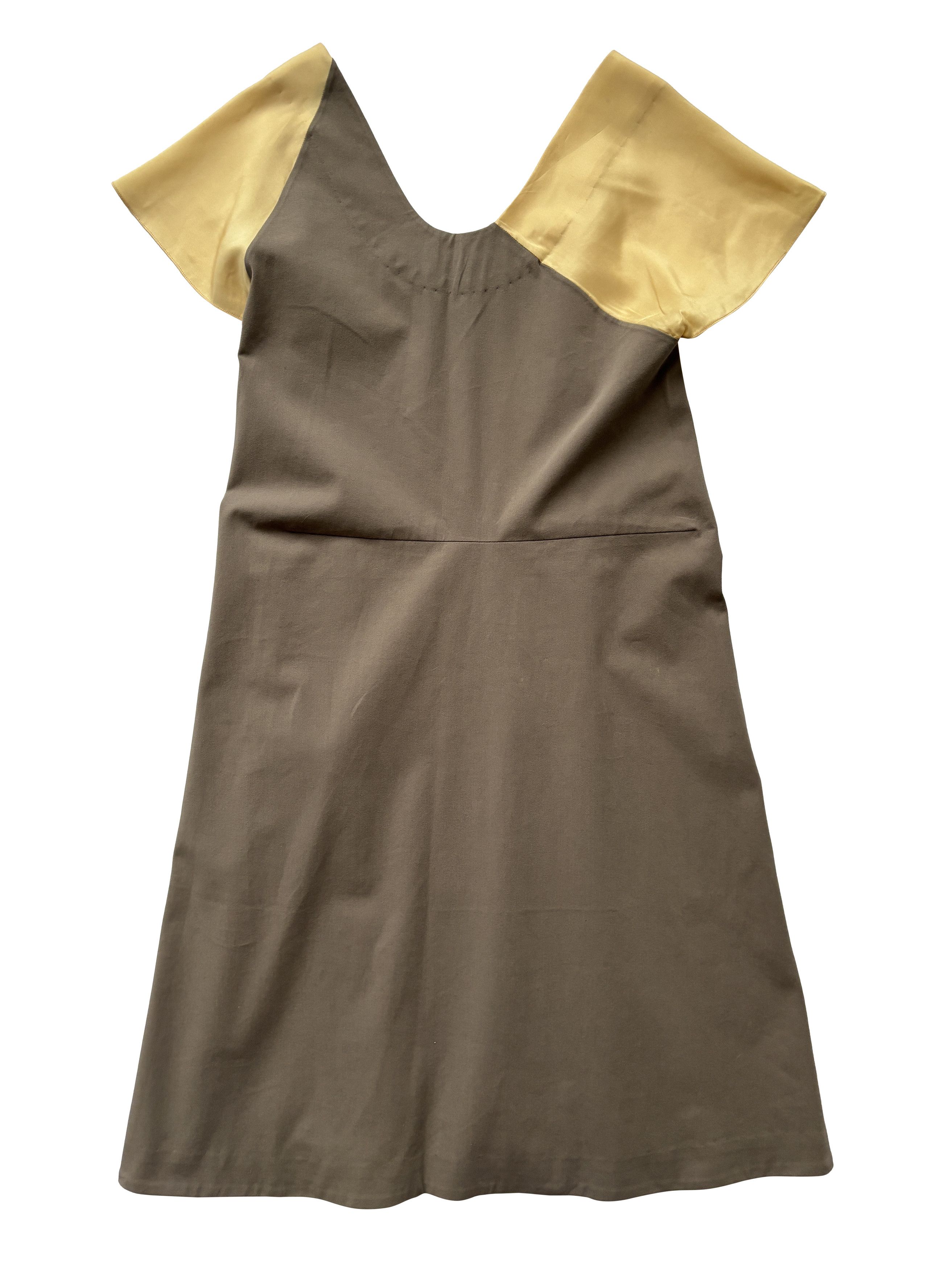 Marni ⚡️QUICK SALE⚡️Marni Brown with Yellow Silk Dress Size M / US 6-8 / IT 42-44 - 2 Thumbnail