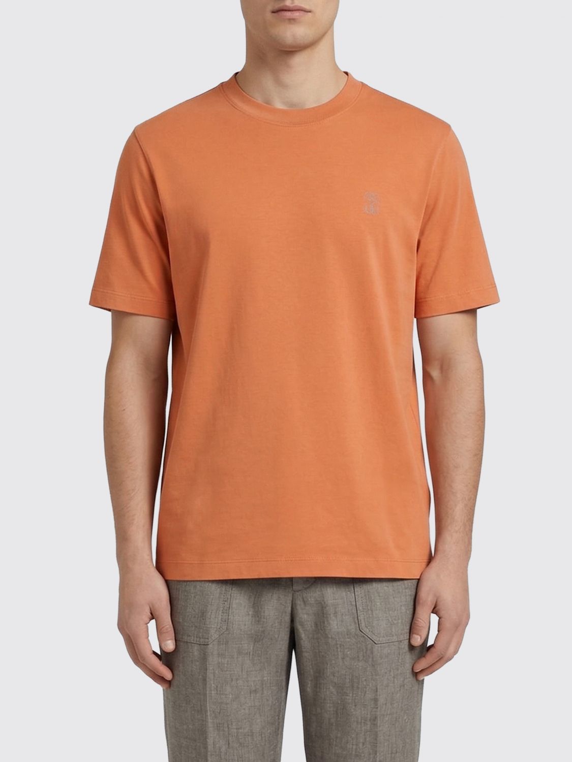 Brunello Cucinelli Brunello Cucinelli T-Shirt Men Apricot Size US S / EU 44-46 / 1 - 1 Thumbnail