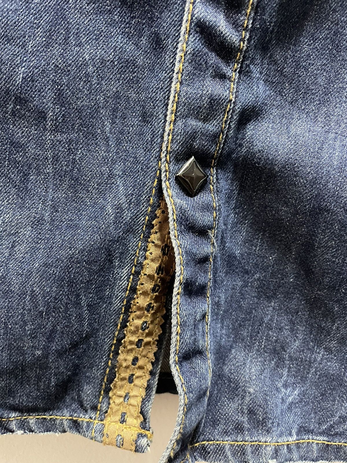 If Six Was Nine × In The Attic IN THE ATTIC Denim Shirt Distress Pearl Snap Size US S / EU 44-46 / 1 - 6 Thumbnail