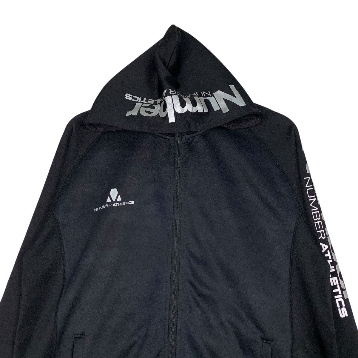 Japanese Brand NUMBER ATHLETICS Big Logo Zipper Hoodie Sweatshirt #1277-C57 Size US L / EU 52-54 / 3 - 3 Thumbnail