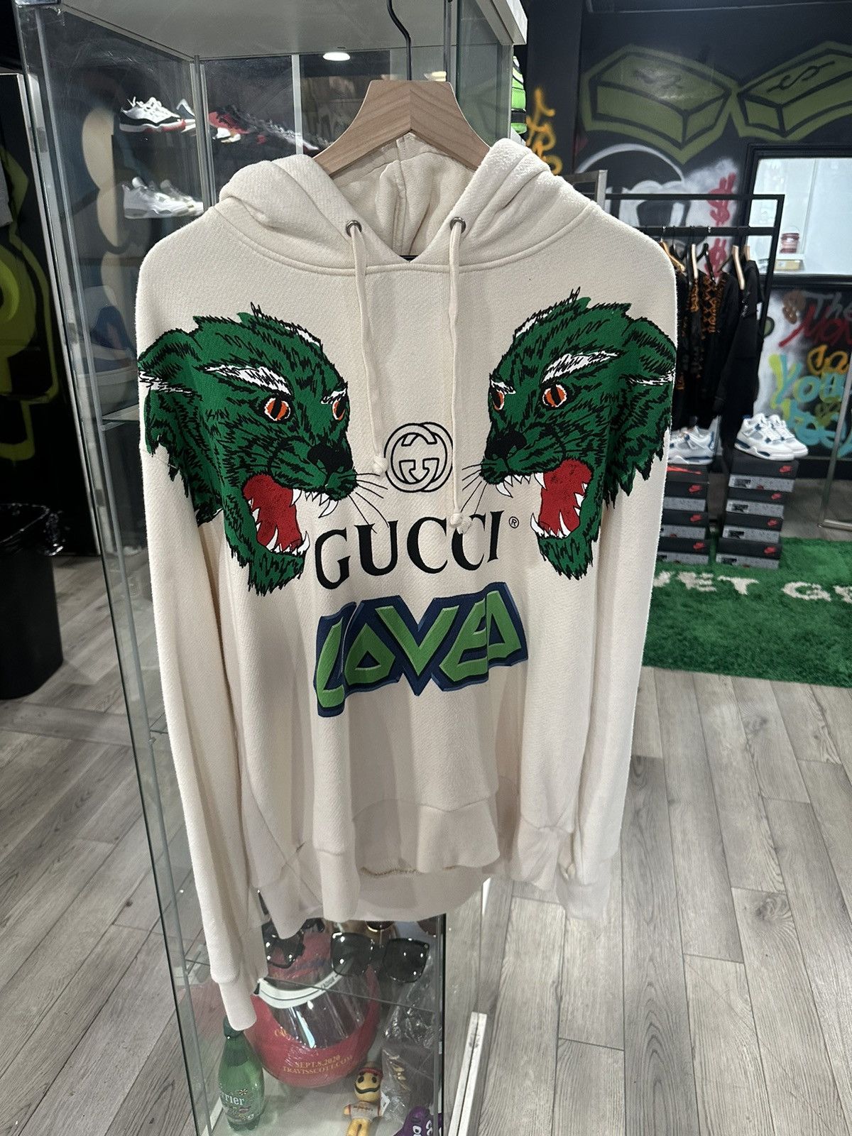 image of Gucci Loved Hoodie in Cream, Men's (Size Small)