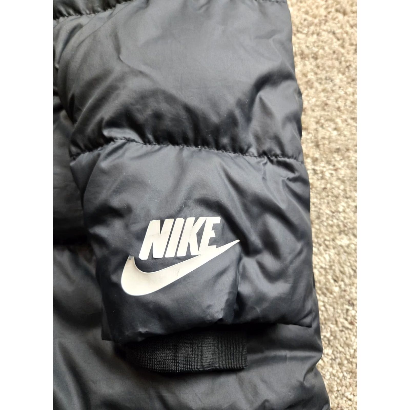 Nike Nike Down Puffer Parka Jacket Womens Medium Black Long Zip Hooded Pockets Size M / US 6-8 / IT 42-44 - 5 Thumbnail