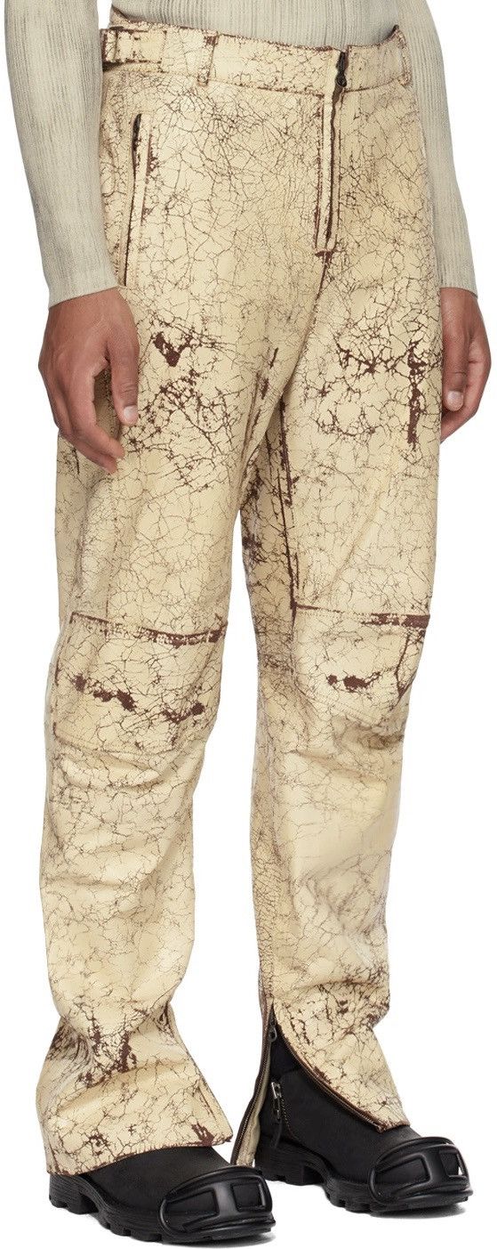 Diesel DIESEL P-ALAN CRACKED GOLD COATED DISTRESSED LEATHER PANTS Size US 36 / EU 52 - 17 Thumbnail