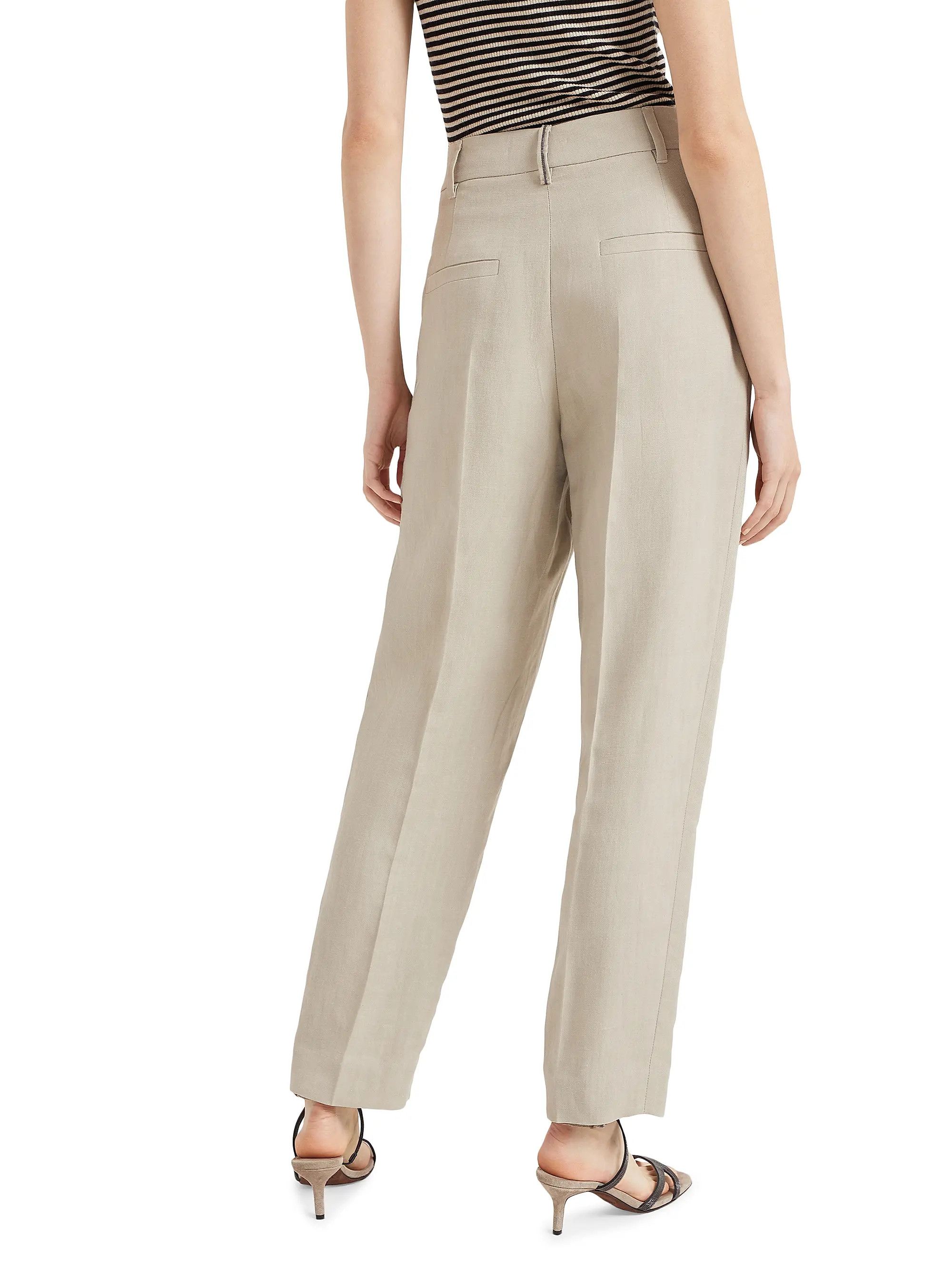 Brunello Cucinelli o1y0725 Casual Pant in Beige Size 34" / US 12 / IT 48 - 4 Thumbnail