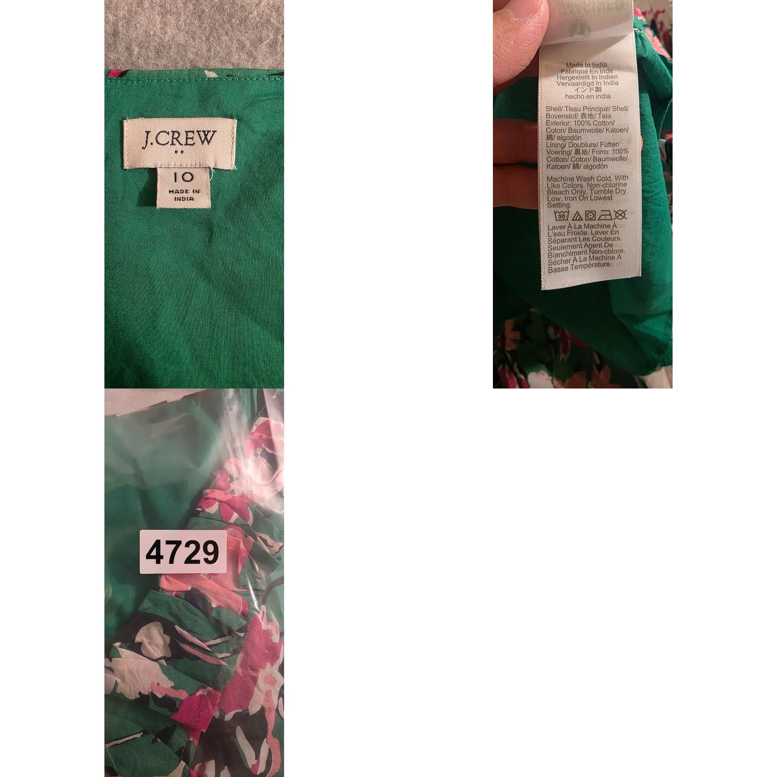 J.Crew J.Crew Floral Sleeveless Dress Women's 10 Green Pink Ruffle Hem Boho Summer Size L / US 10 / IT 46 - 8 Thumbnail