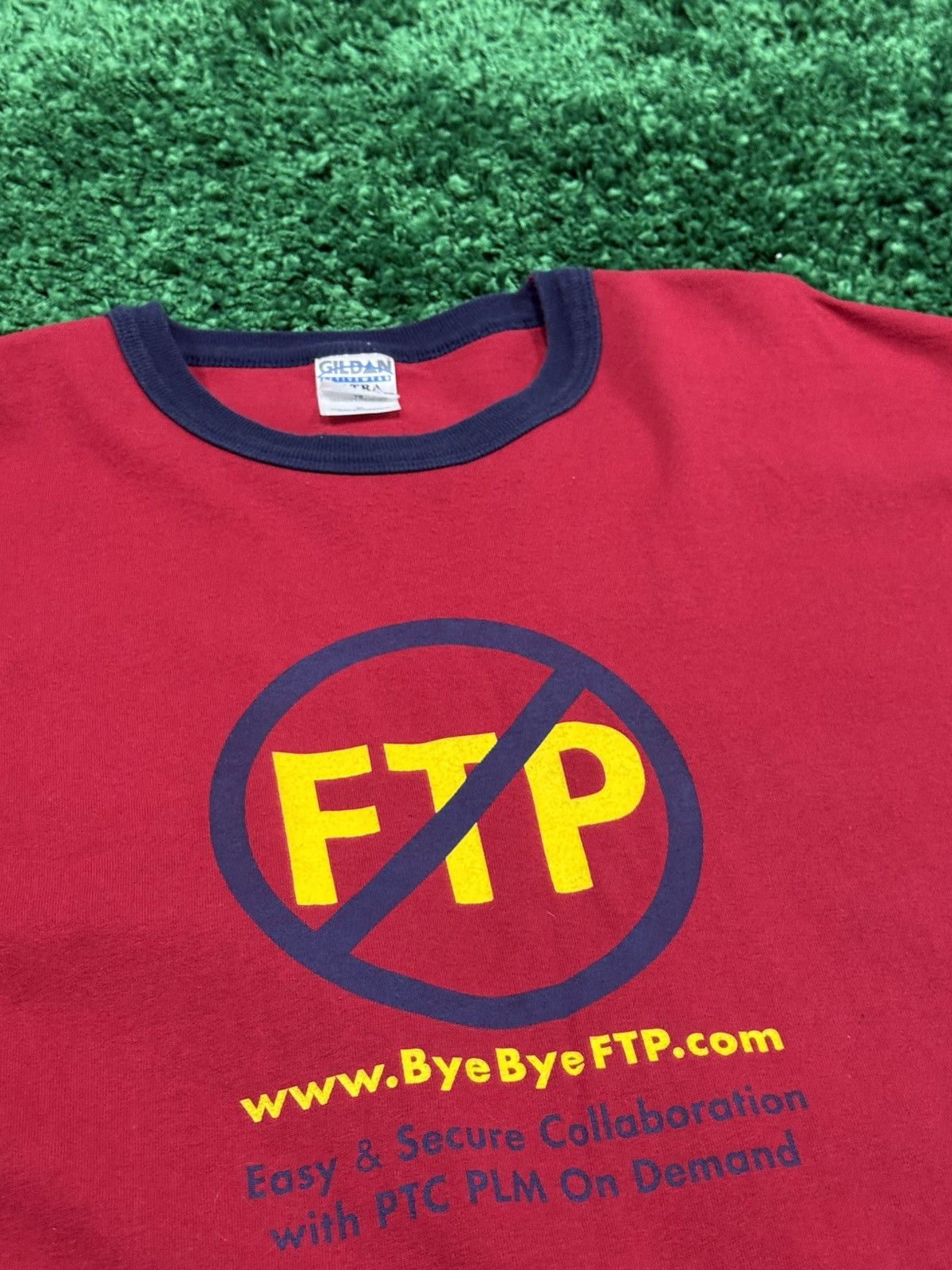 Gildan × Vintage BYE BYE FTP! Anti FTP Ringer Tee Computer Tech Tee XL Retro Size US XL / EU 56 / 4 - 4 Thumbnail