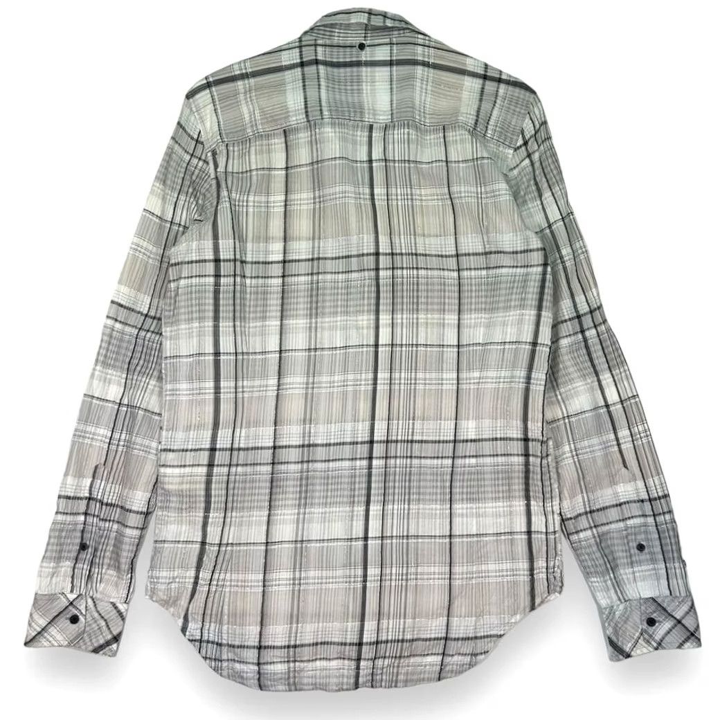 Diesel Diesel Womens Medium Gray Slim Fit Plaid Button Down Shirt Size M / US 6-8 / IT 42-44 - 2 Thumbnail