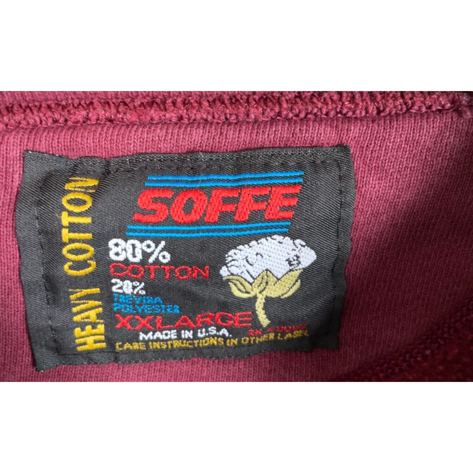 Soffe VINTAGE Soffe Sweatshirt Golf Distressed 2XL Dark Red Heavyweight Crewneck Men/Adult Regular 90s Embroidered Graphic Print Size US XXL / EU 58 / 5 - 3 Thumbnail