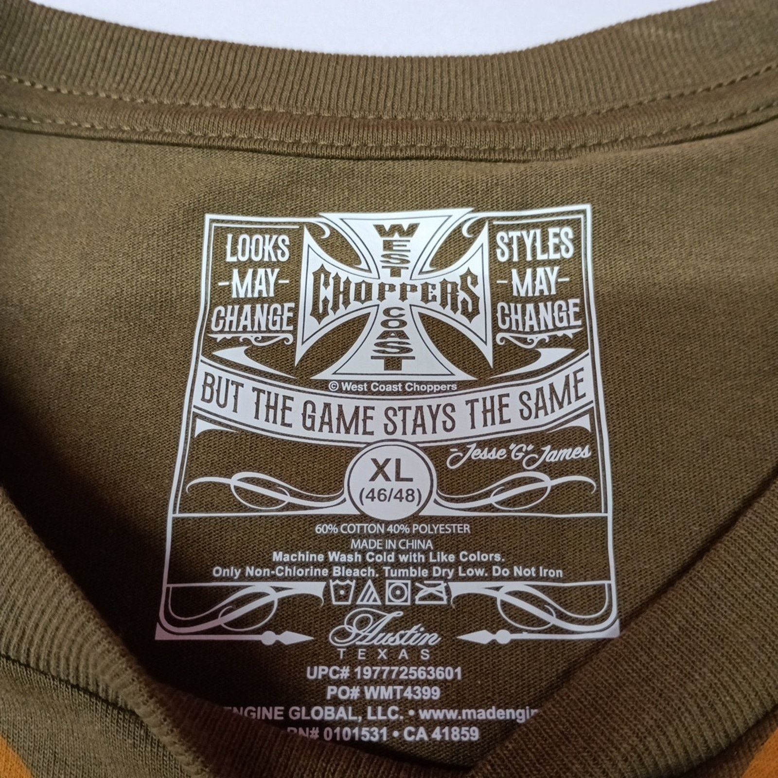 Other West Coast Choppers T-shirt Olive Green Size XL (46-48) NWT Size US XL / EU 56 / 4 - 3 Thumbnail